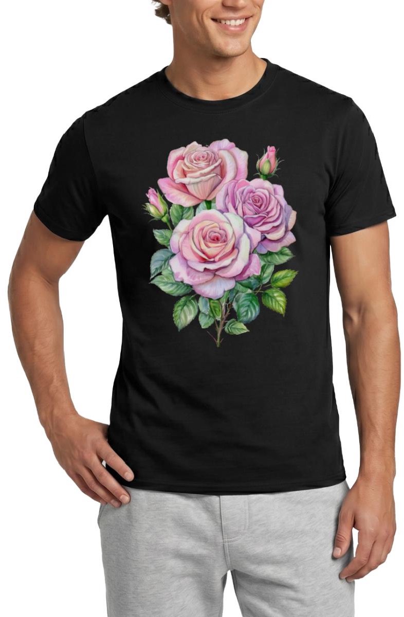 Roze Rozen T-Shirt Heren