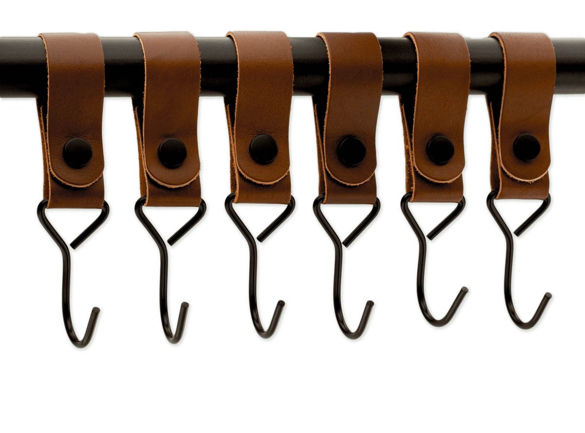 Omgoods - Multifunctionele Haken met Leren Lus - 12 Stuks