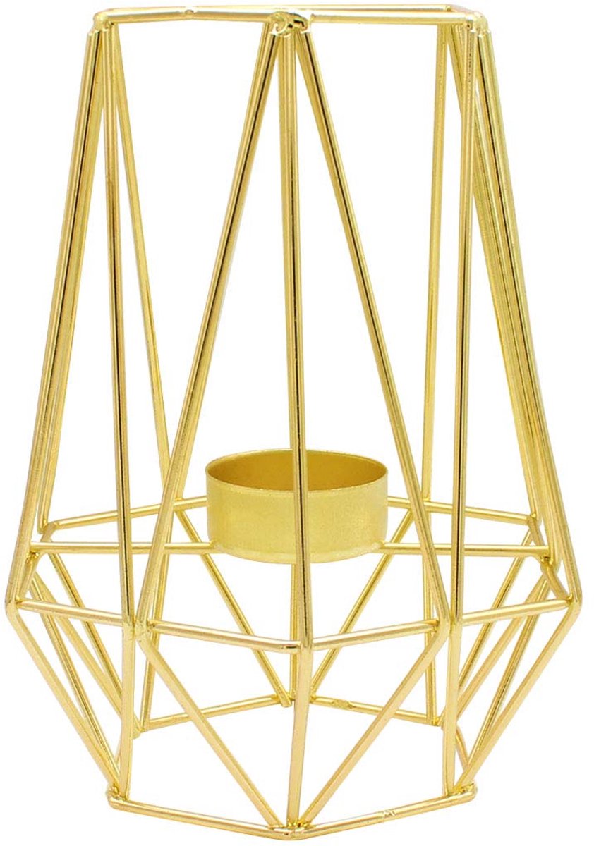 Omgoods - Nordic Light Luxe Kaarsenhouder - Gouden Smeedijzeren Kandelaar