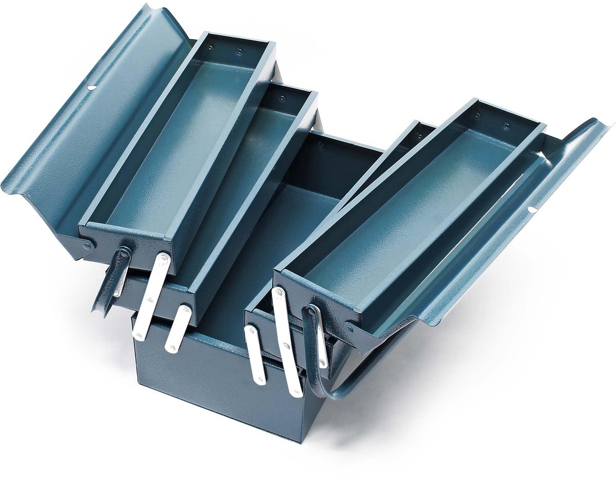 Omgoods - Toolbox 530x200x200mm van Staal met 5 Compartimenten en Handvat