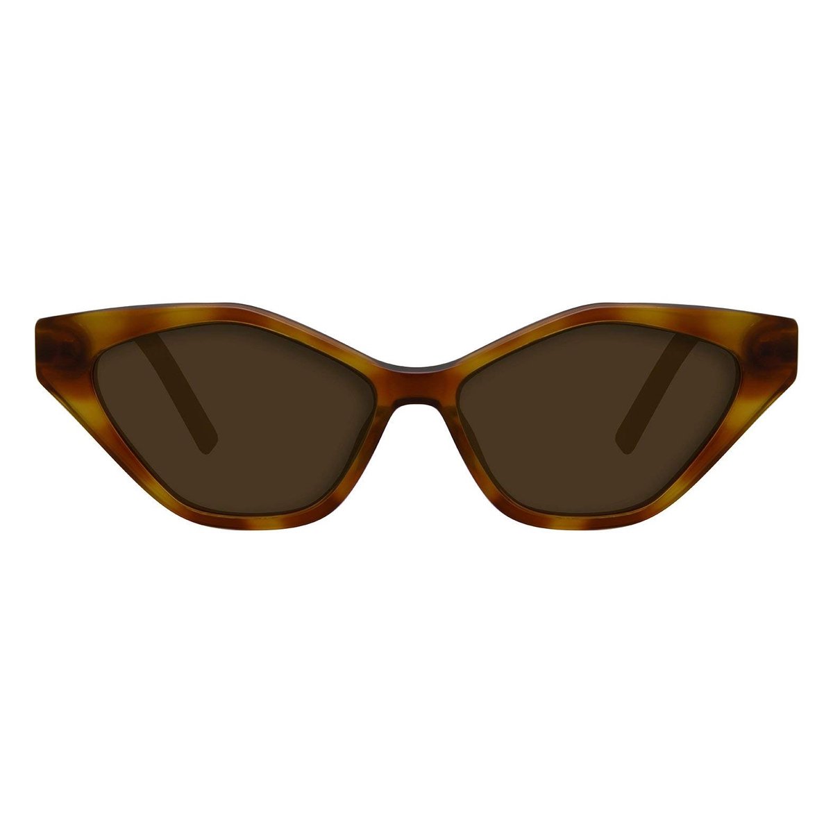 Omgoods - Cat Eye Zonnebril met Bruine Schildpad Motief