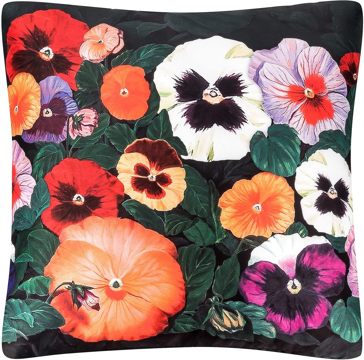 Omgoods - Decoratieve Kussen met Viooltjes 40 x 40 cm voor de Woonkamer