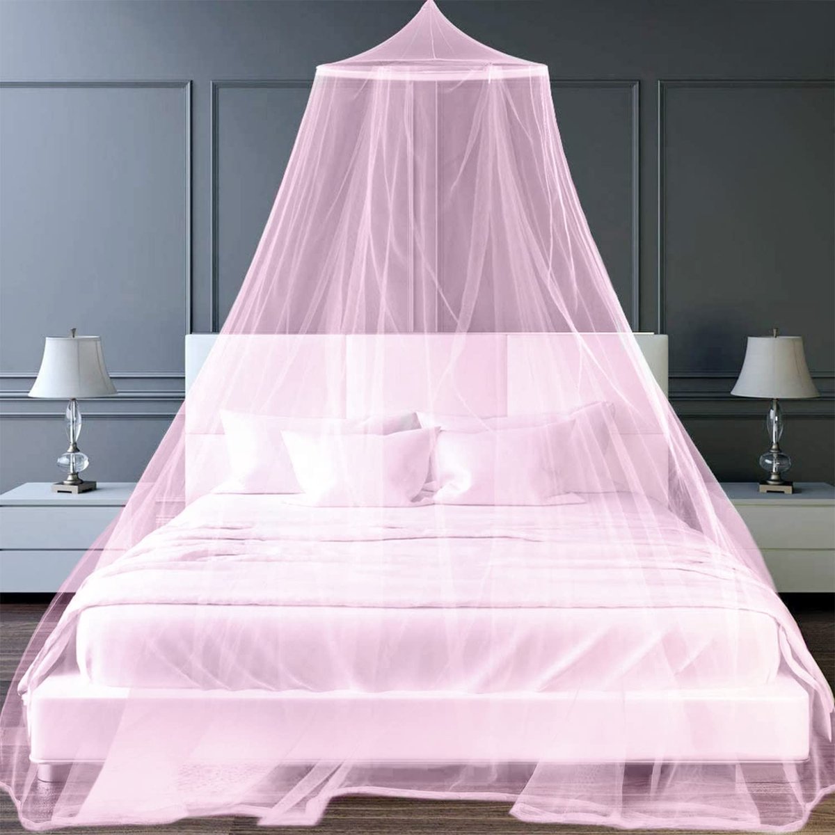 Omgoods - Mosquito Net voor Bedden, Roze, 0.6 x 2.5 x 10.5 m - Buiten en Binnen