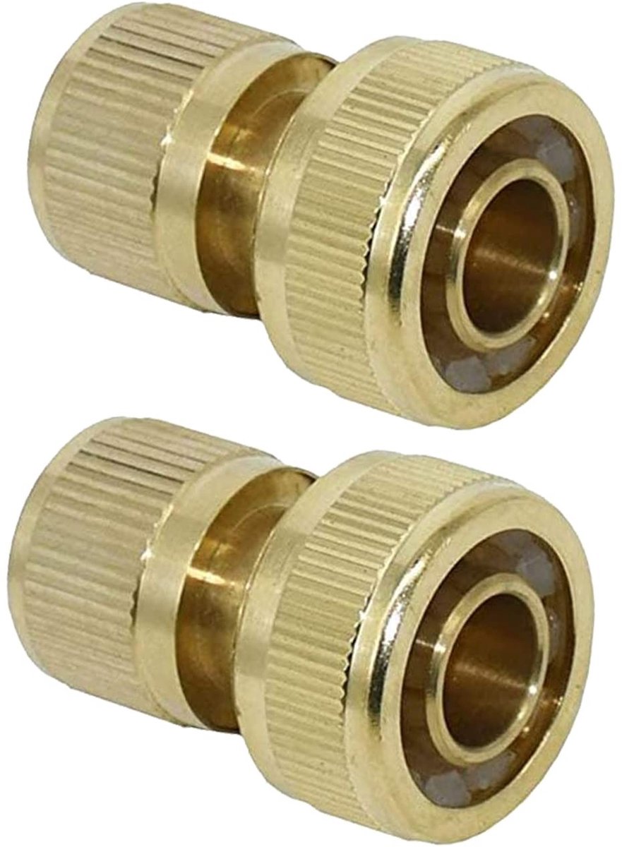 Omgoods- Tuinaansluiting 19 mm - Messing Snelkoppelingen - Tuinslang Connector - Duurzaam en Waterdicht - Eenvoudige Installatie - 2 Stuks - Slangaansluiting