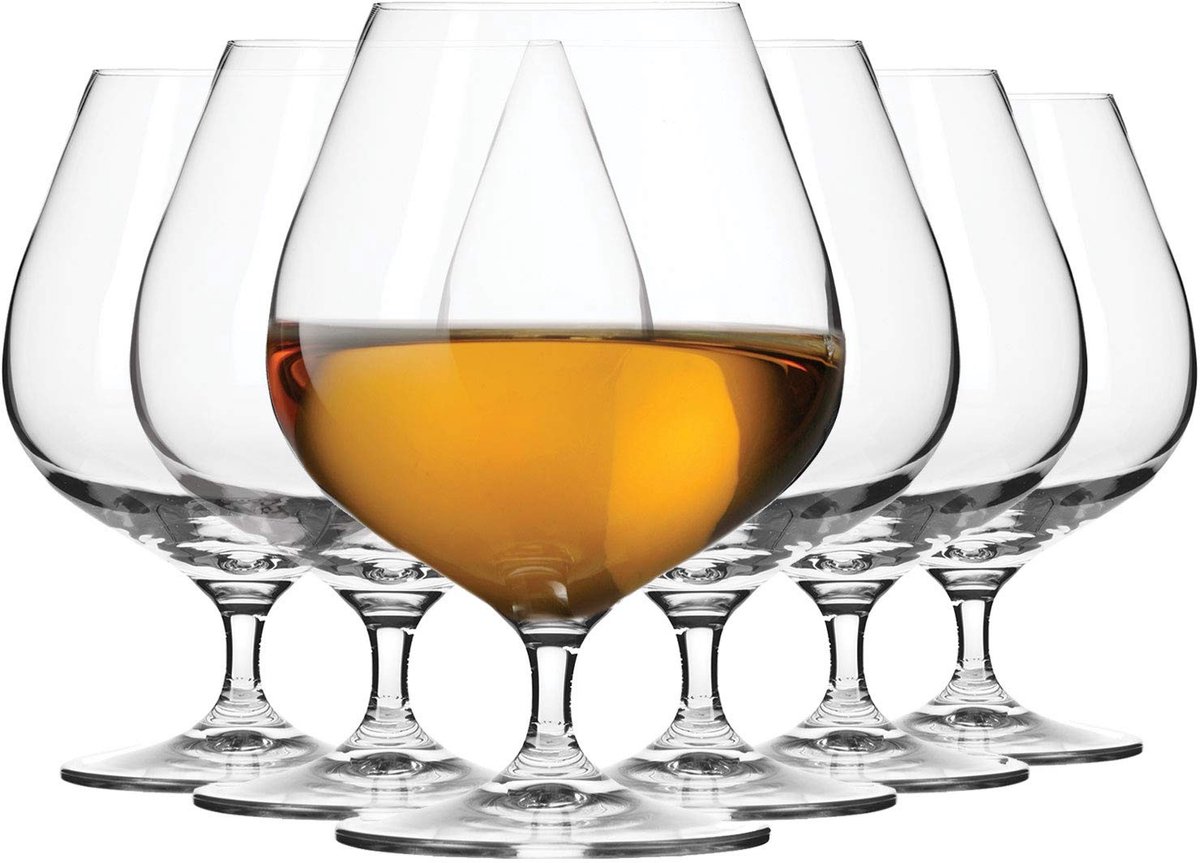 Omgoods - Set van 6 Elegante Brandy Glazen van Kristal