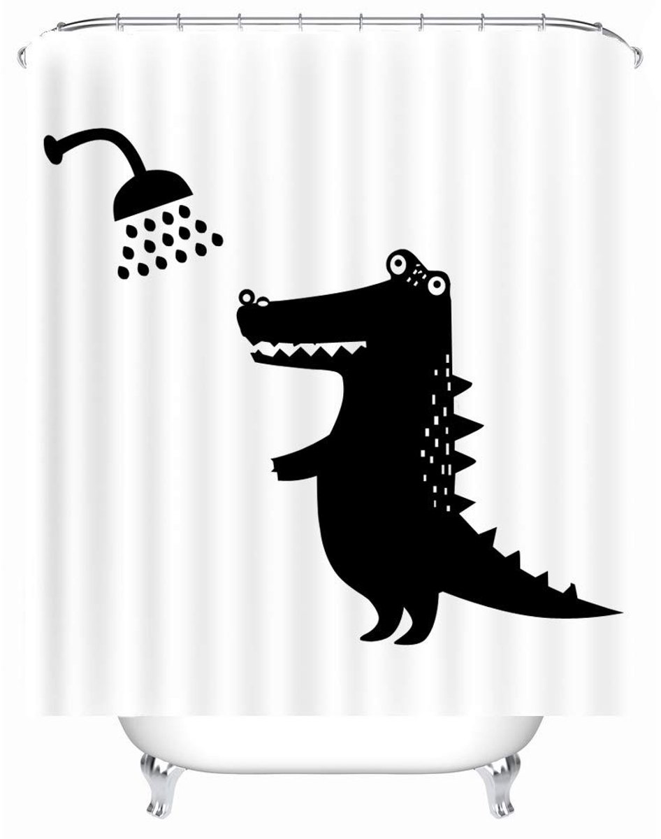 Omgoods - Grappig Douchegordijn Krokodil - Waterdicht en Anti-Schimmel 240x200cm