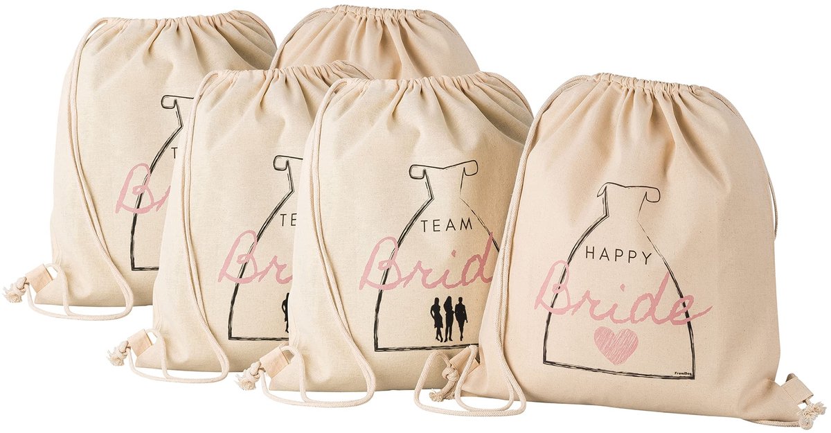Omgoods - Set van 2 Gym Bags van 100% Katoen voor Feestjes