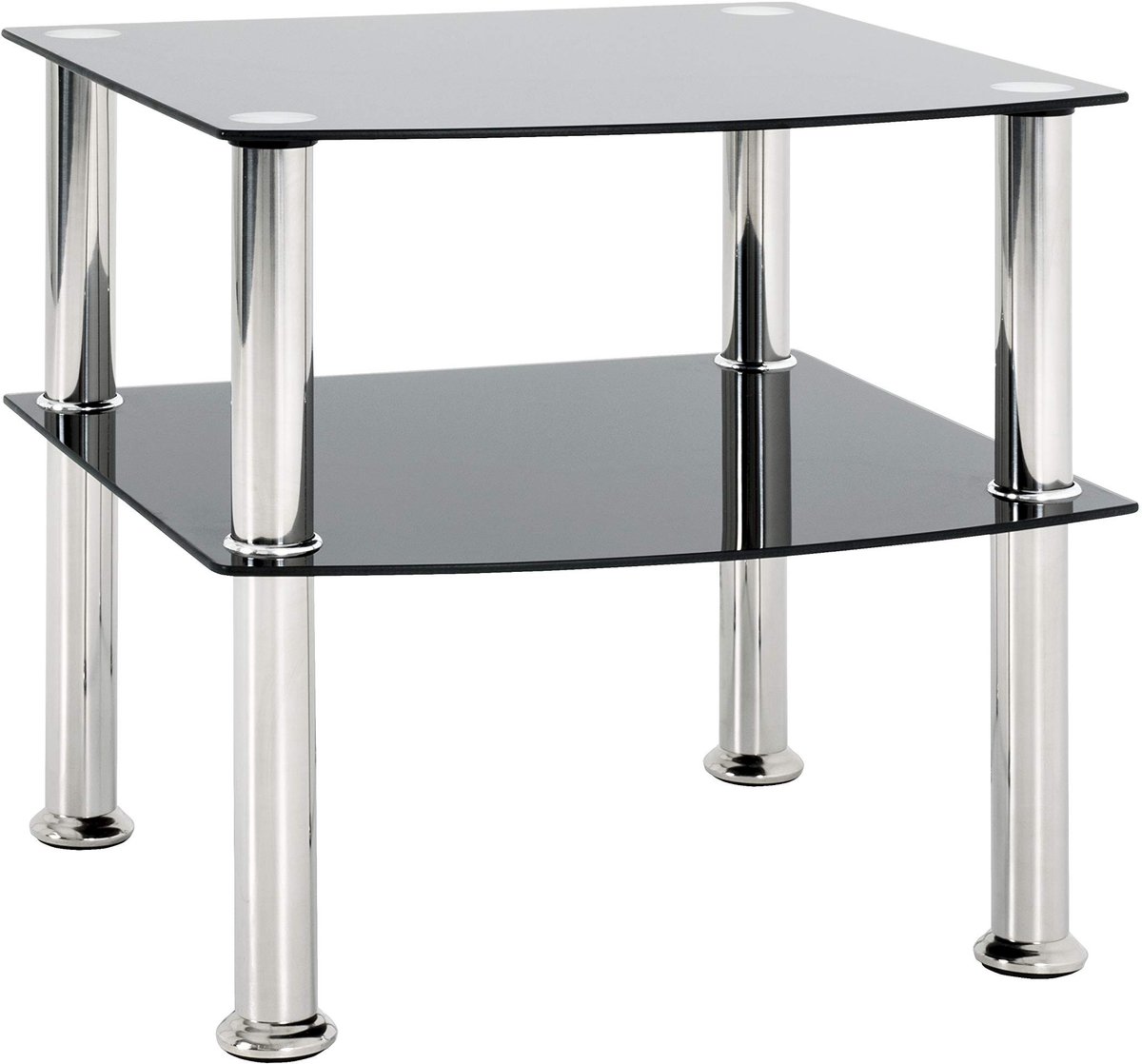 Omgoods - Bijzettafel van RVS en Veiligheidsglas