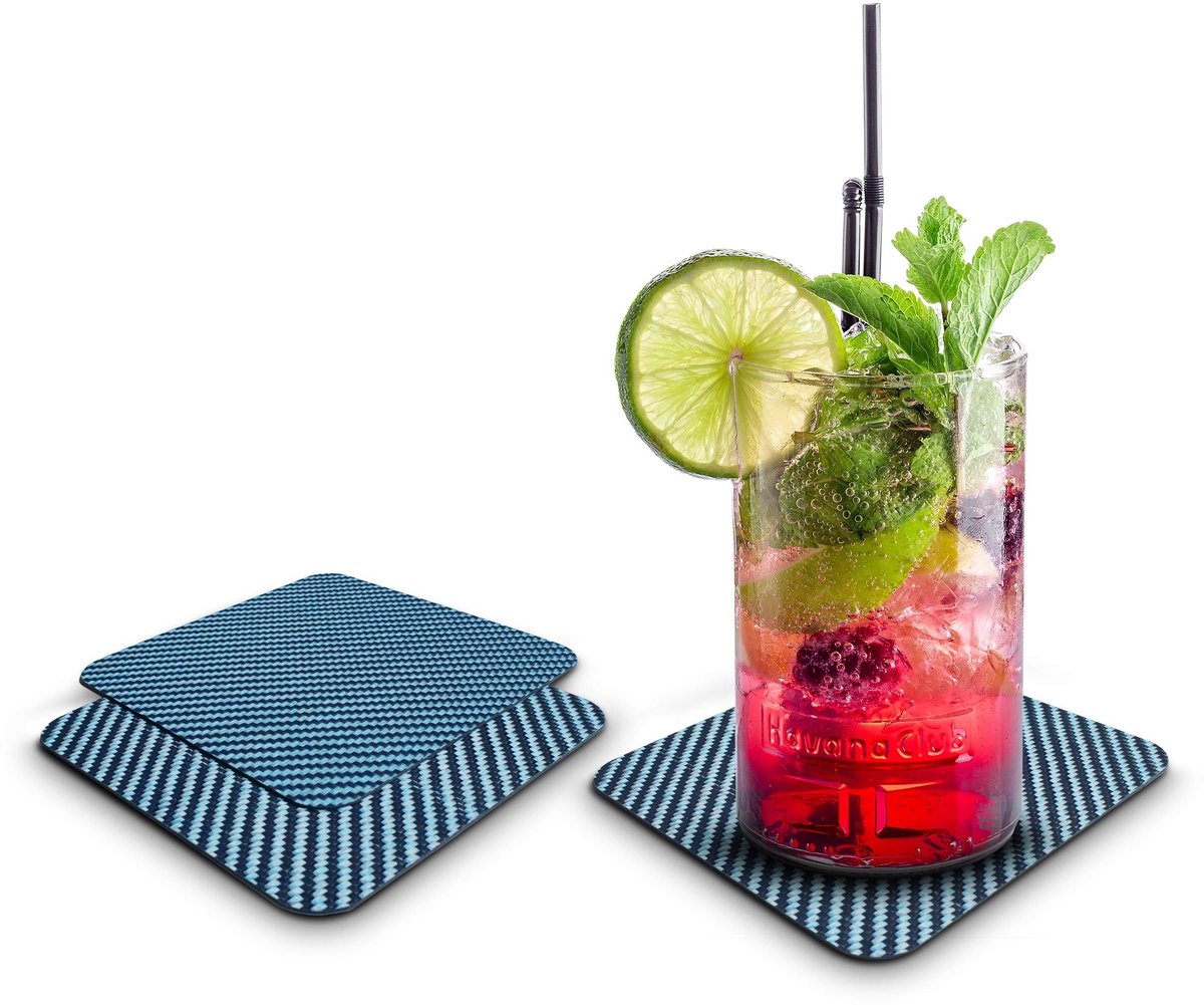 Omgoods - Set van 2 Carbon Bieronderzetters - Duurzaam en Stijlvol voor Tafel Decoratie