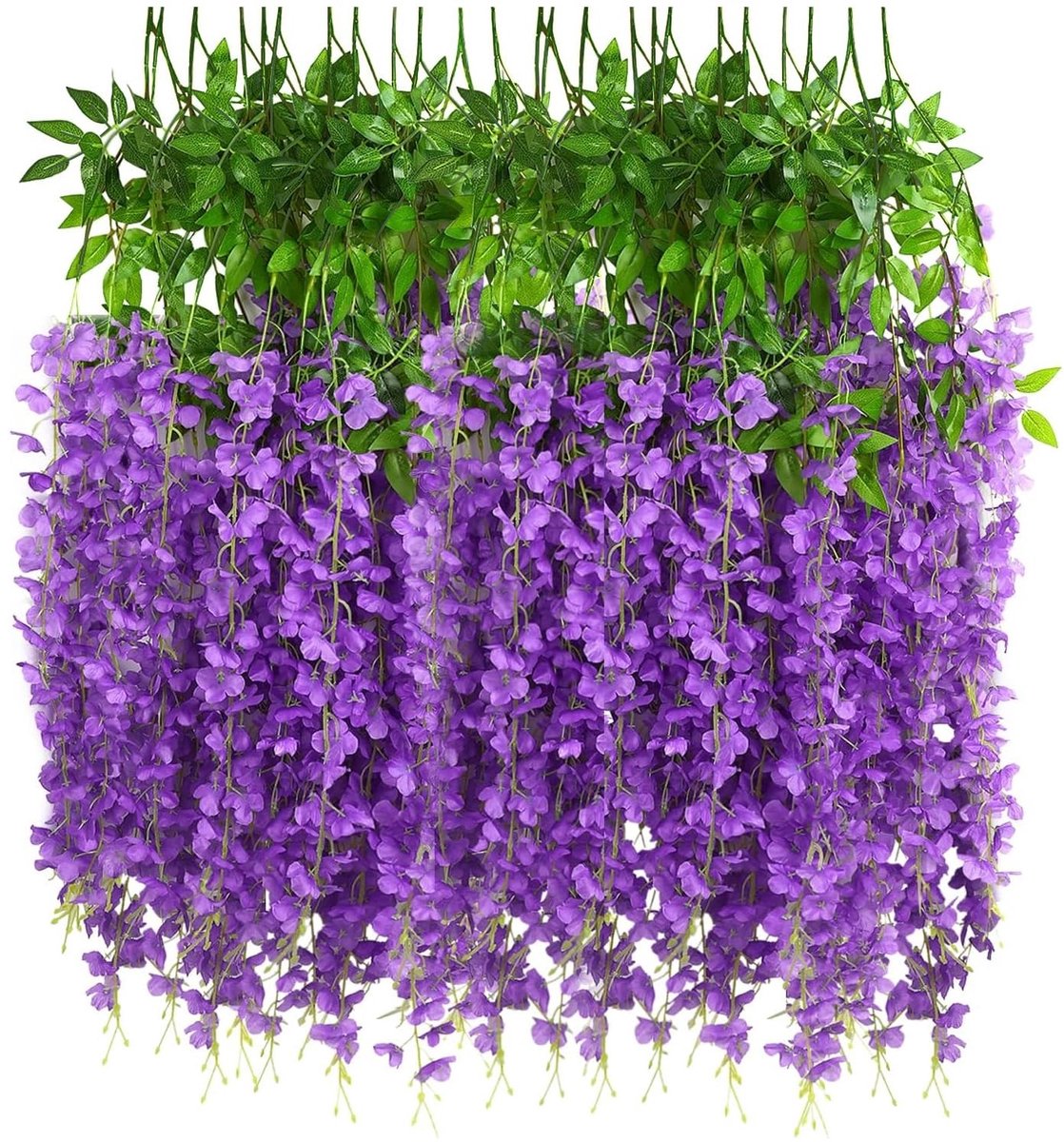 Omgoods - 12 Stuks Kunstwisteria Bloemen voor Bruiloft en Decoratie