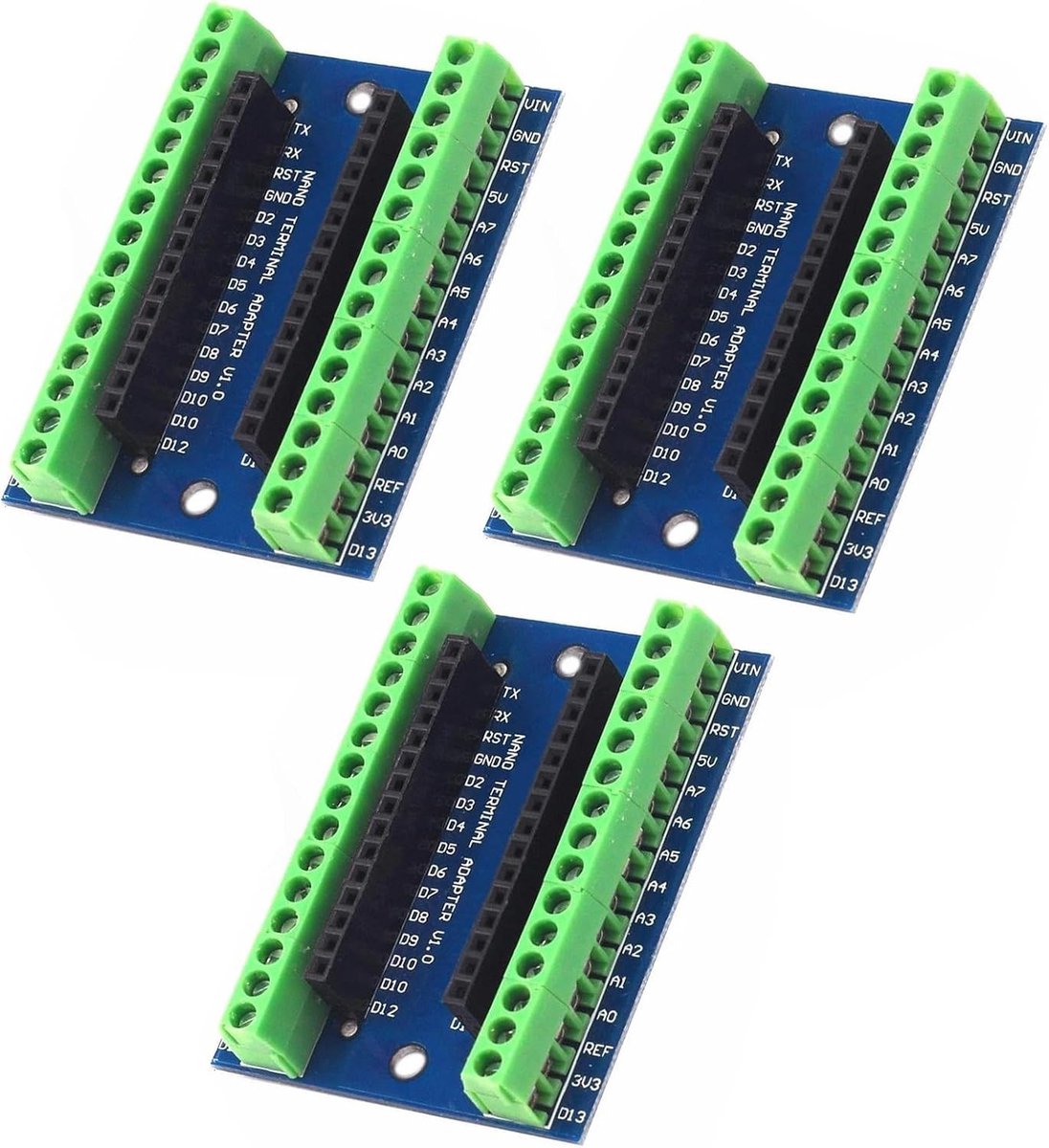 Adapter uitbreidingsplaat, IO Shield V1.0, uitbreidingsplaat voor Nano 3.0, set van 3, 53 mm x 36 mm, voor verbeterde connectiviteit en montageopties