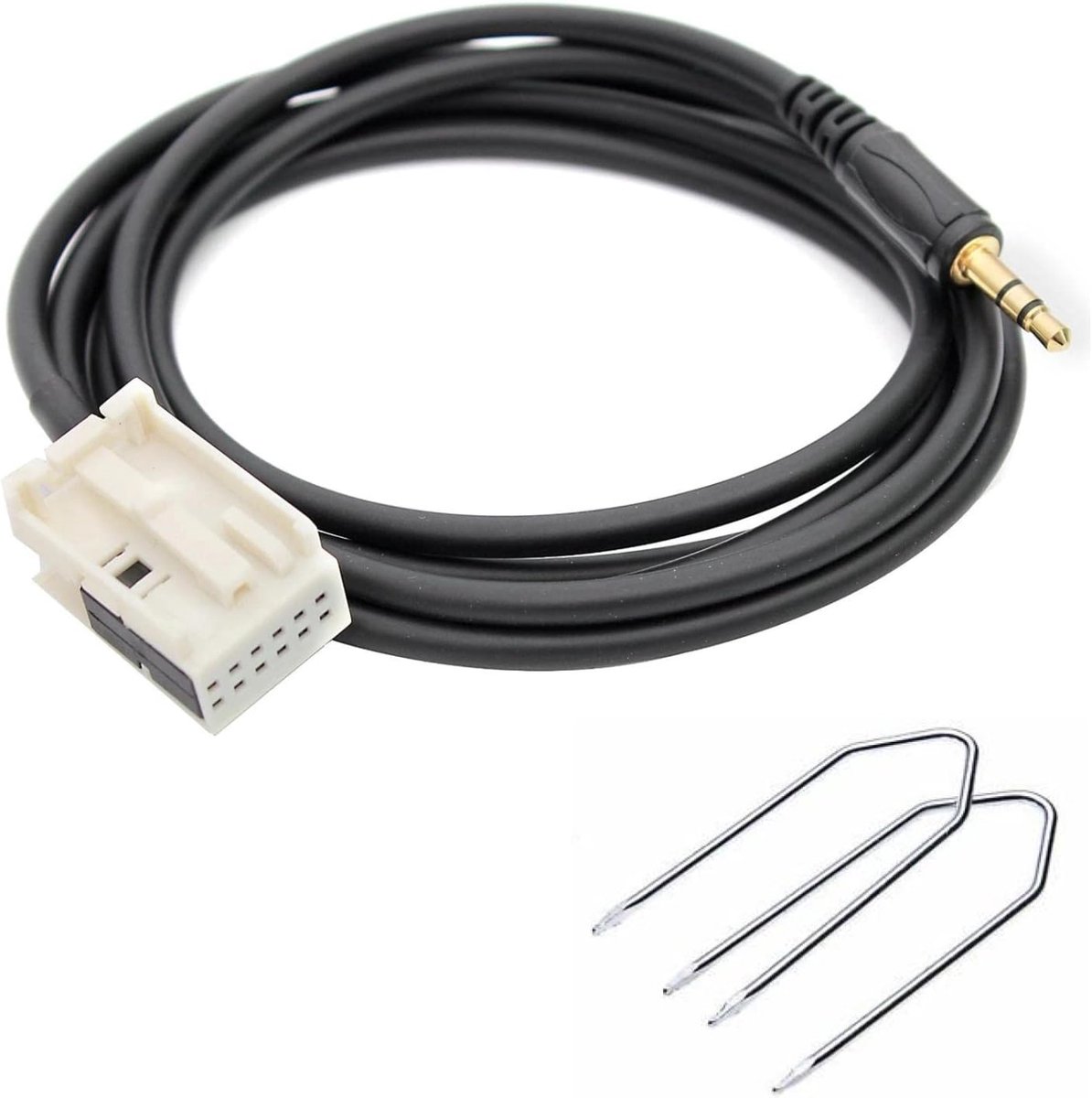 SnelShoppen - AUX-in adapter kabel voor Peugeot en Citroën RD4 12-pins autoradio, 3.5 mm jack plug, audio kabel, hoogwaardige kwaliteit, duurzaam, per