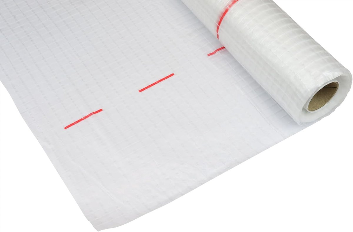 SnelShoppen - Dampdicht folie 90 g/m2 - 1.5 x 25 m - Sterk en duurzaam voor isolatie, bouwprojecten en vochtwering