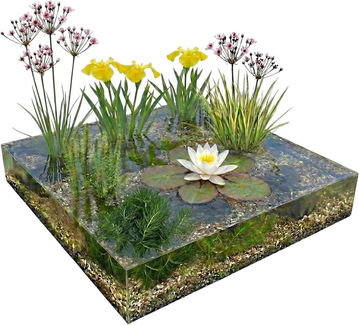 Vijverpakket Inheems - Vijverplanten Set - Vijver Onderhoud - Natuurlijk Filtersysteem - 100-400L - Multikleur
