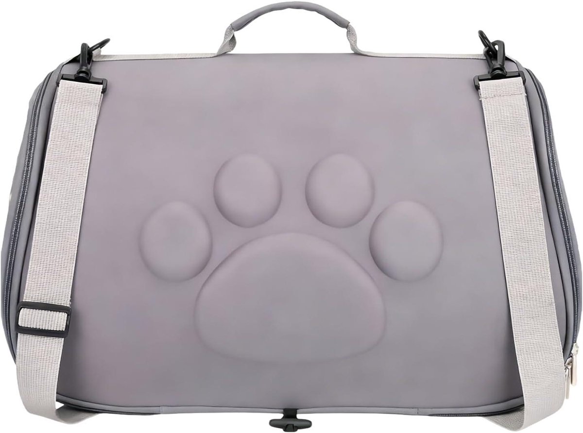 Draagtas voor Huisdieren - Puppy Tas Schouderband - Comfortabel Reizen - Geبيوترd Ontwerp - 30 x 30 cm - Grijs