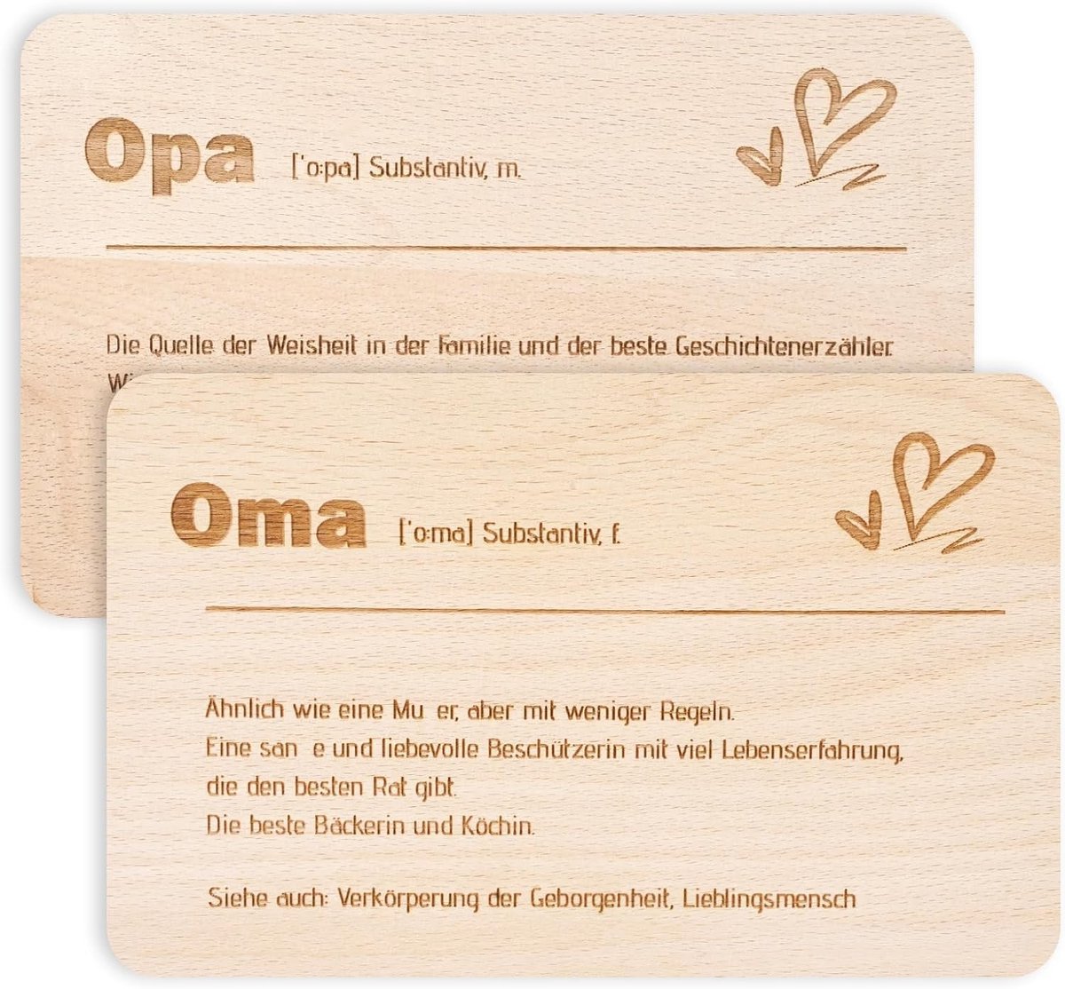 Set van 2 Houten Ontbijtplanken met Tekst, Perfecte Cadeaus voor Grootouders en Verwachtende Grootouders bij Zwangerschapsaankondiging