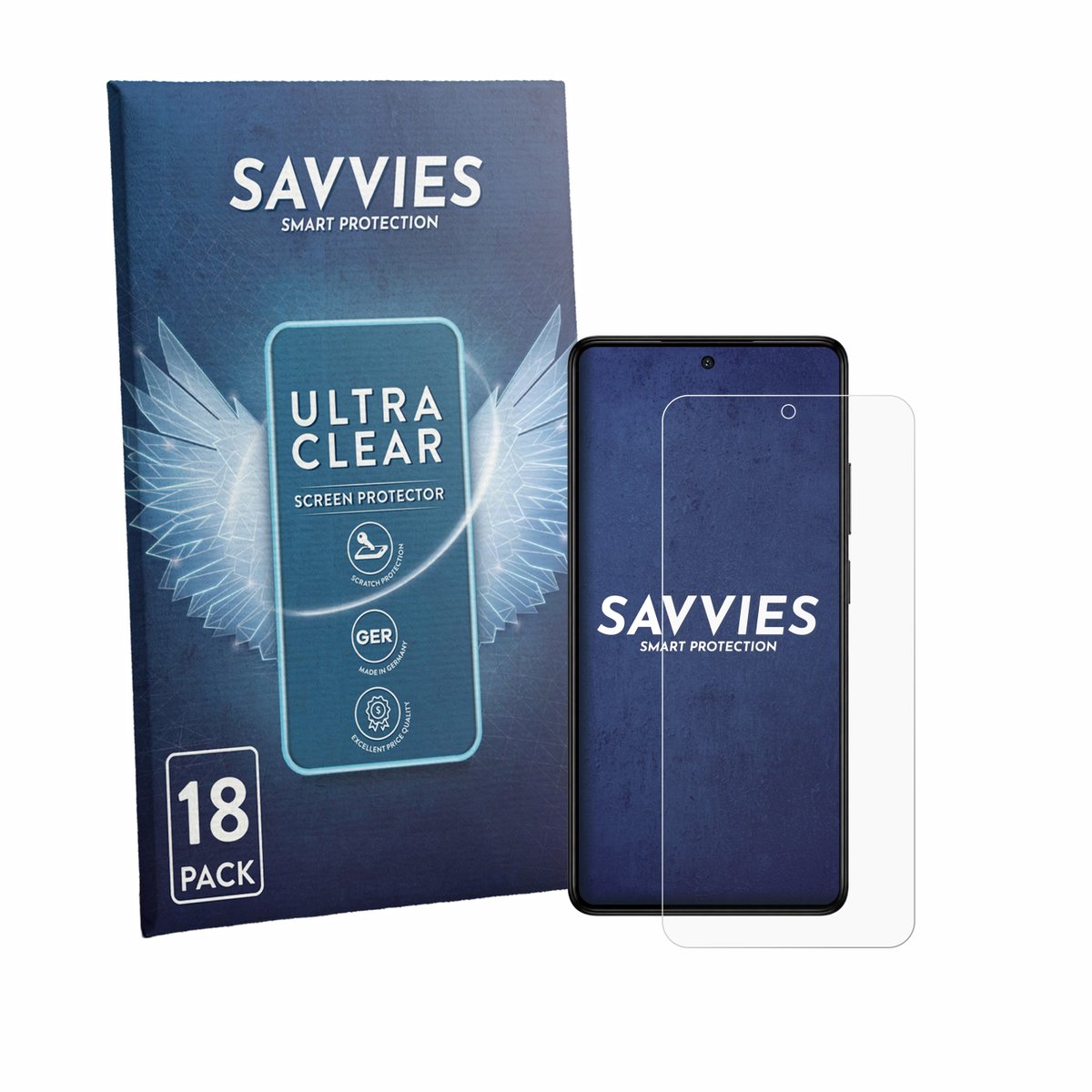 Savvies - Screenprotector voor General Mobile Fenix II Pro - Folie Beschermfolie transparant 18 Stuks