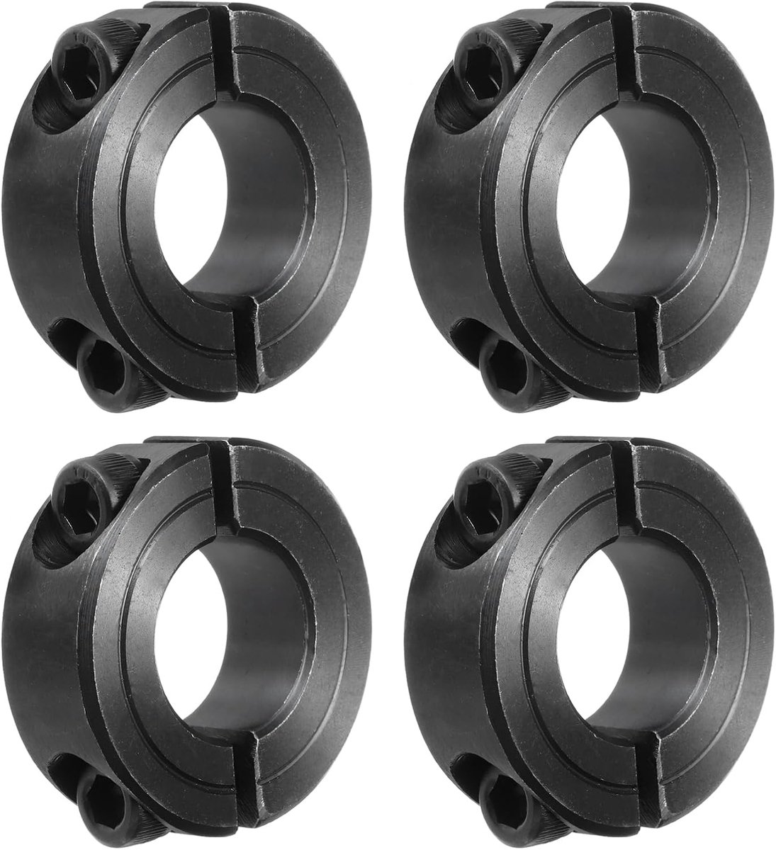 Golfring, 3/4 inch boring, dubbel gesplitst koolstofstaal, klemring, golfringen met draadstift, zwart, verpakking van 4 stuks