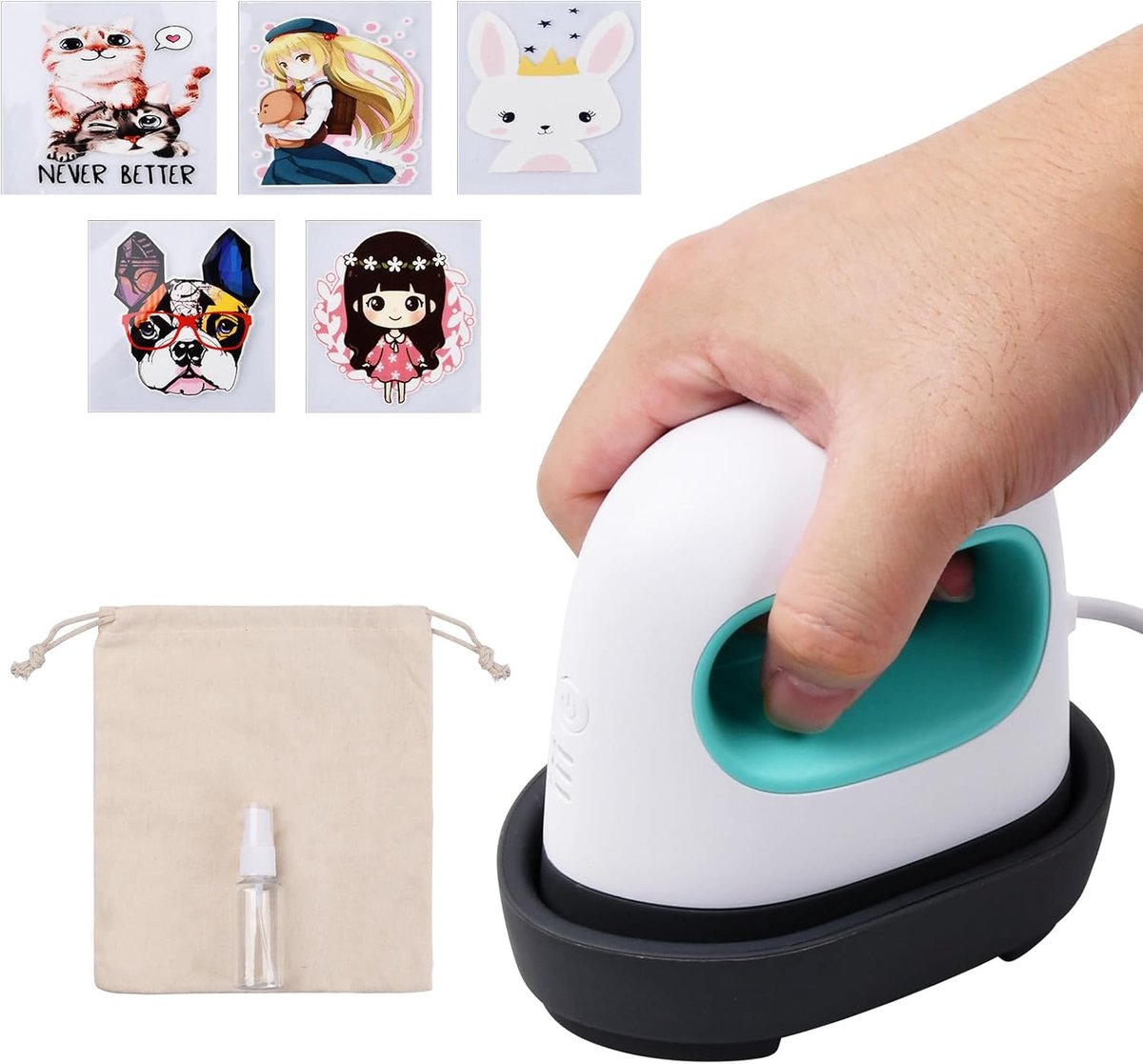 Mini-hittepers, mini-transferpers, hittepers met 3 warmtestanden, warmteoverdracht, draagbare warmtepers, drukmachine voor T-shirts, hoeden, schoenen en tassen