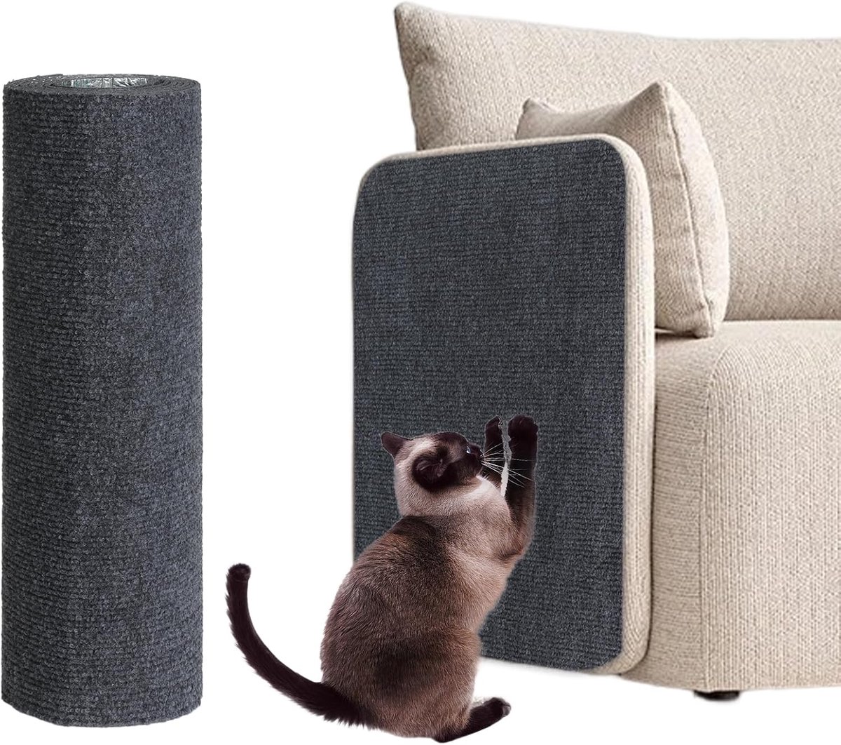 Krabmat voor katten, zelfklevend, 40 x 200 cm, krabmat, zelfklevend, voor doe-het-zelf, klimming, kat, krabber, kat, bank, beschermt tapijten en banken