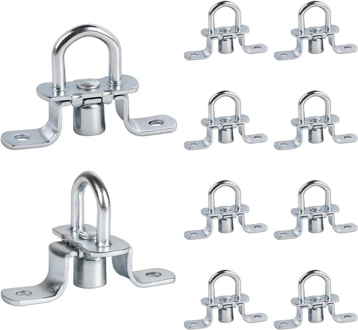 10 stuks dekzeil-draaisluiting, inklapbaar, verzinkt, voor ovale zeilbevestiging, veilige grip voor dekzeilen en afdekkingen, 71 x 16 mm, metalen sluiting voor vrachtwagens, aanhangers en