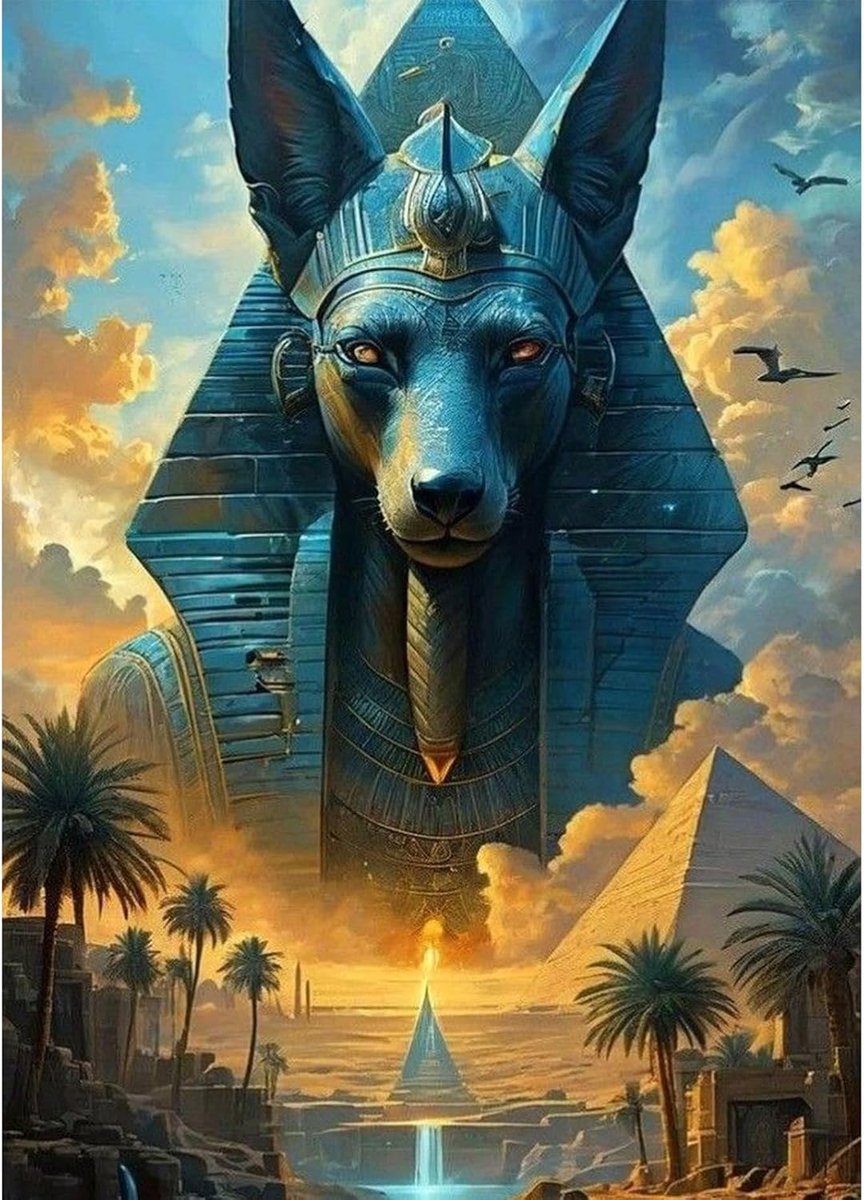 5D Diamond Painting Egypte Landschap Diamant Art Kits voor Volwassenen, Fantasie Diamant Schilderij Kit Ronde Volledige Boor met Gereedschap, DIY Kristal Edelsteen Art Craft voor Thuis Muur