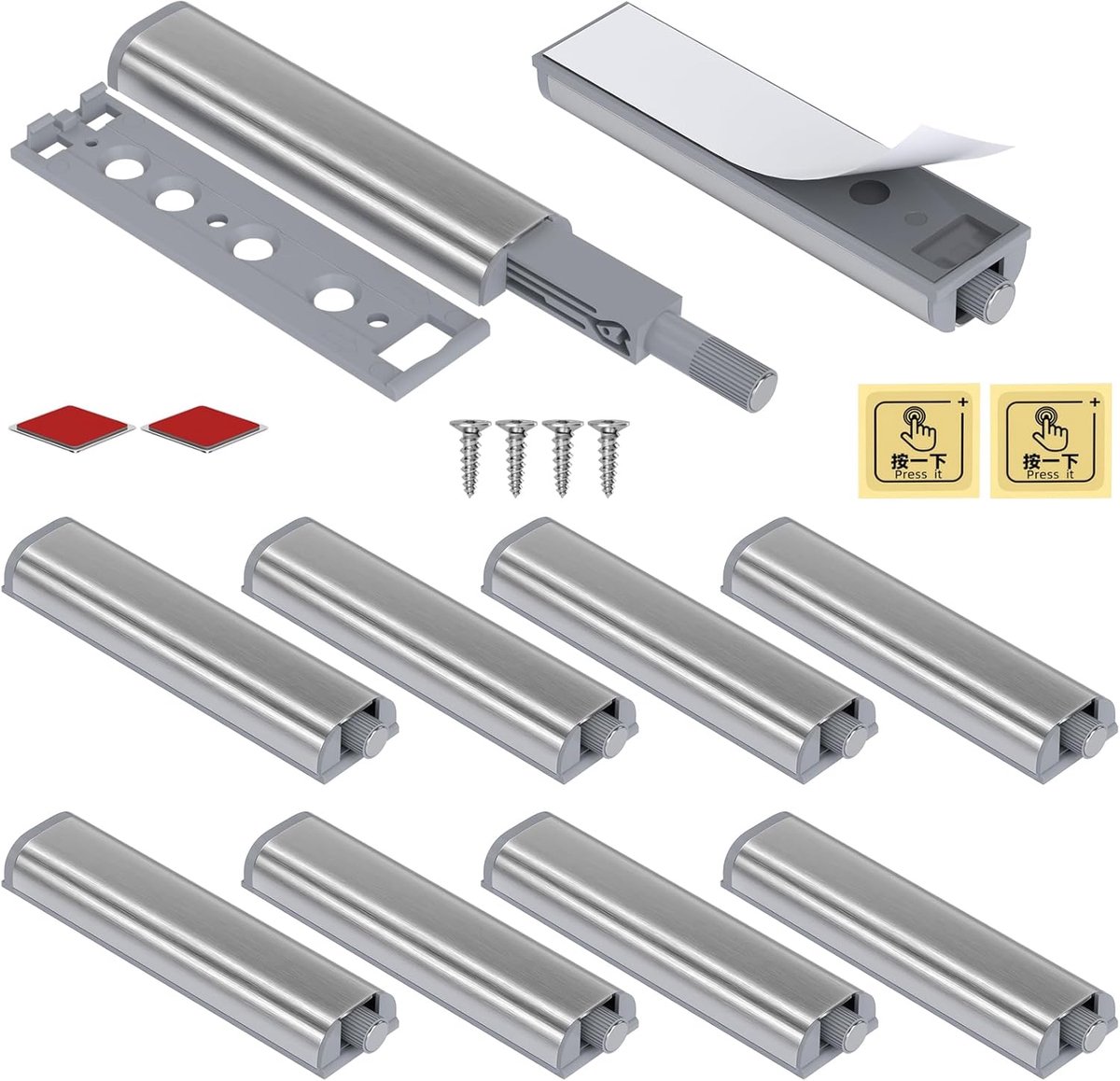 Magneet Sluiting Jiayi 10 Stuks Magnetische Ontgrendelingsgrendel voor keukenkast Deur Sluitkast Touch Duw Sluit Ladeopener Garderobekast Sluiter Deurdempers