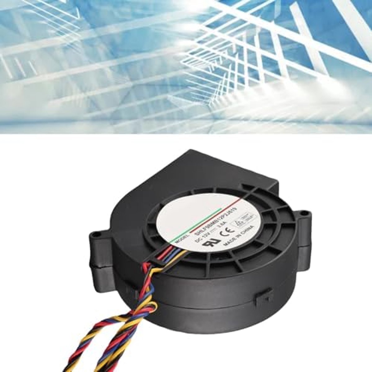 Kogellager Koelventilator, 7000 RPM DC 12V 3.8A Borstelloze Ventilator Ventilatie Centrifugaalventilator (97x97x33mm)