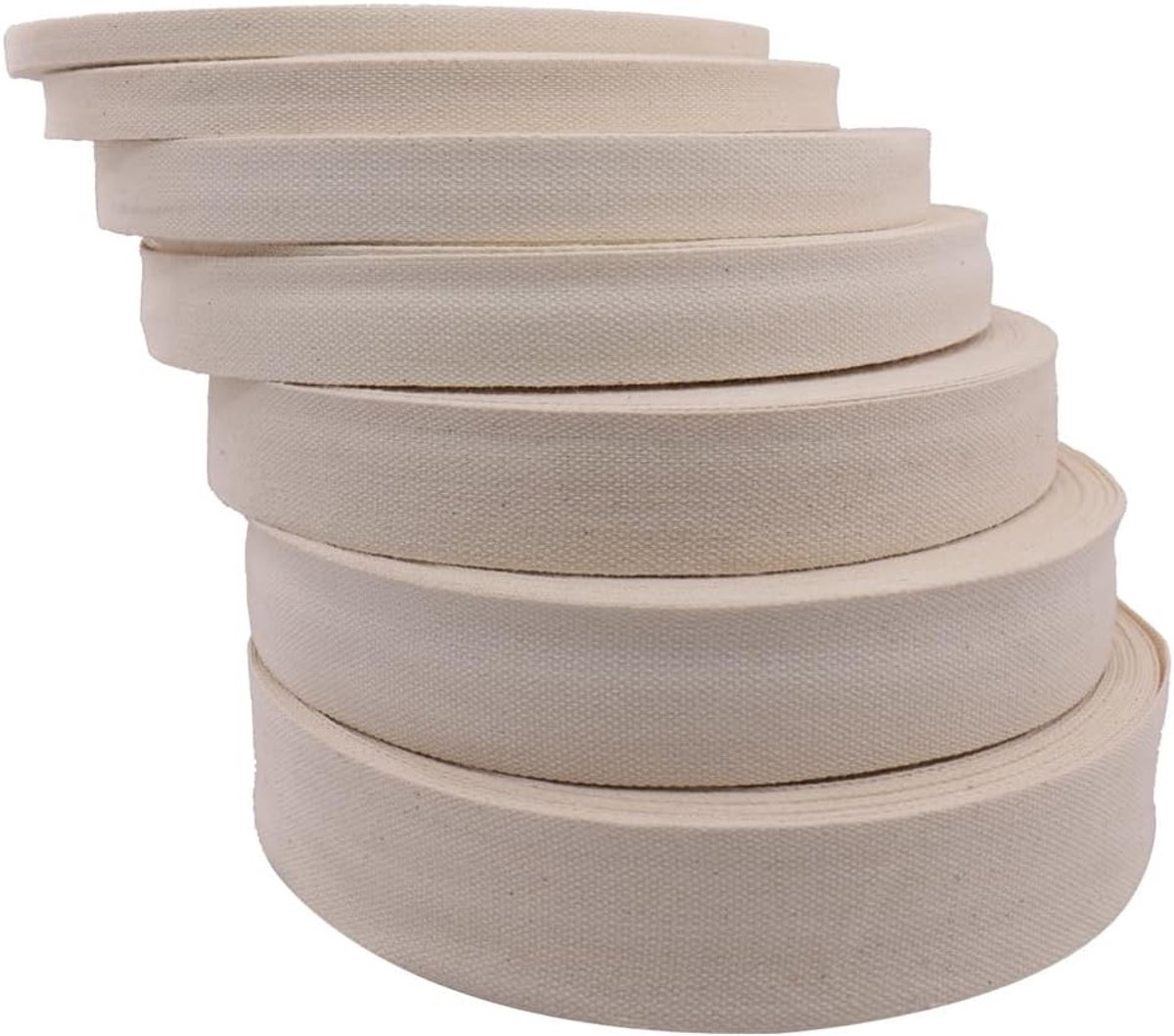 50 meter / rol katoenen band twill-band katoenen weefsel biaisband inlegband keperband katoenen textielband voor naaien, knutselen, handwerk, huisdecoratie, cadeauverpakkingen 1.5 cm