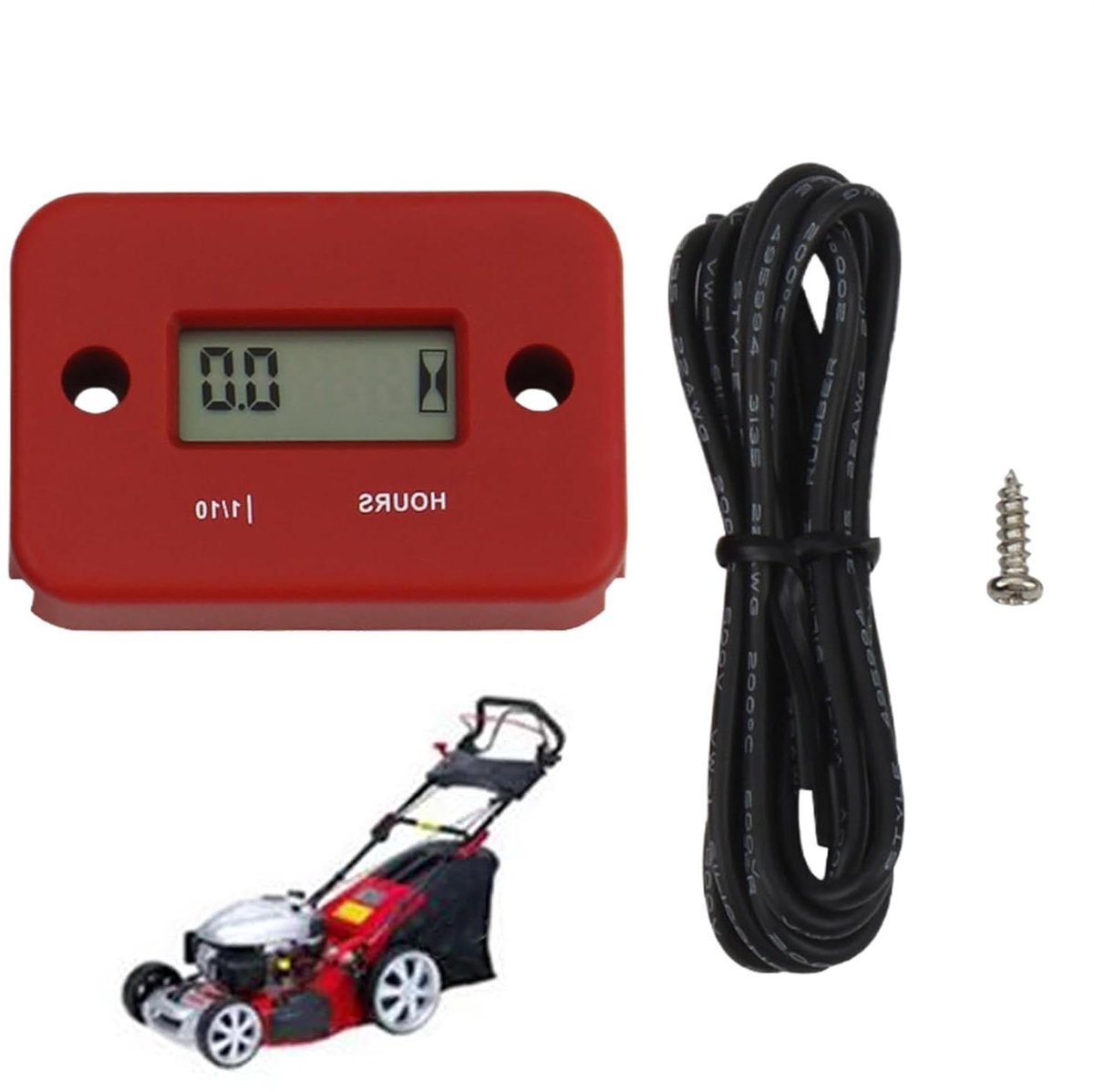 Bedrijfsurenteller - Digitale Toerenteller - Motoronderhoud Bijhouden - Waterdicht LCD Display - Compact - Zwart