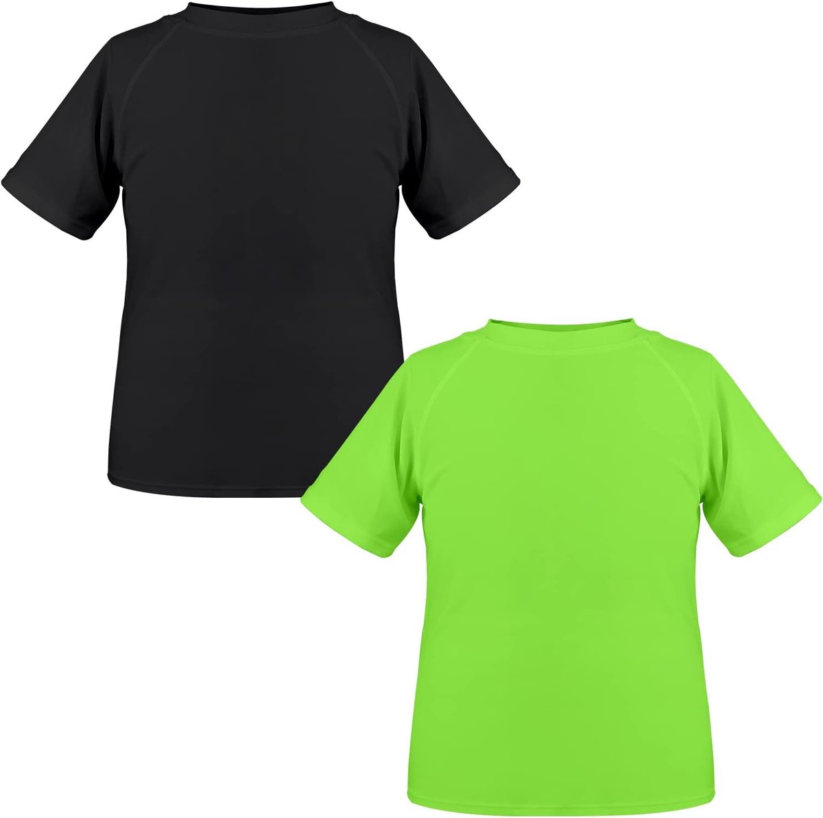 2 Stuks UV-shirt voor Kinderen Korte Mouwen Zwemshirt voor Jongens Sneldrogend UPF 50+ Zonbescherming Rashguard T-Shirt 5-14 jaar