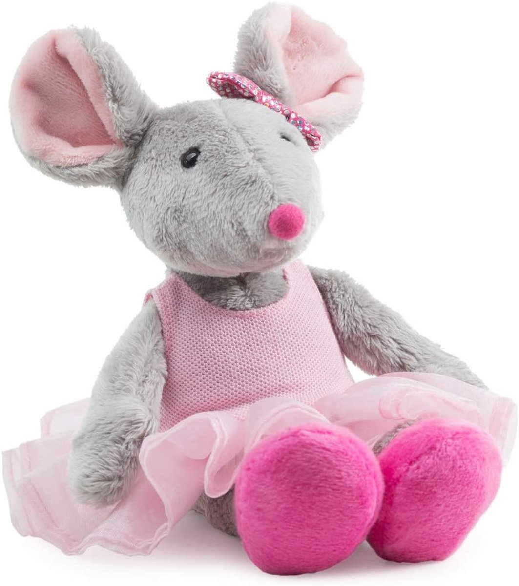 5651 pluche balletmuis 22 cm | Extra zacht, wasbaar op 30 °C, DIN EN 71 getest, geschikt vanaf de geboorte, hoogwaardige afwerking
