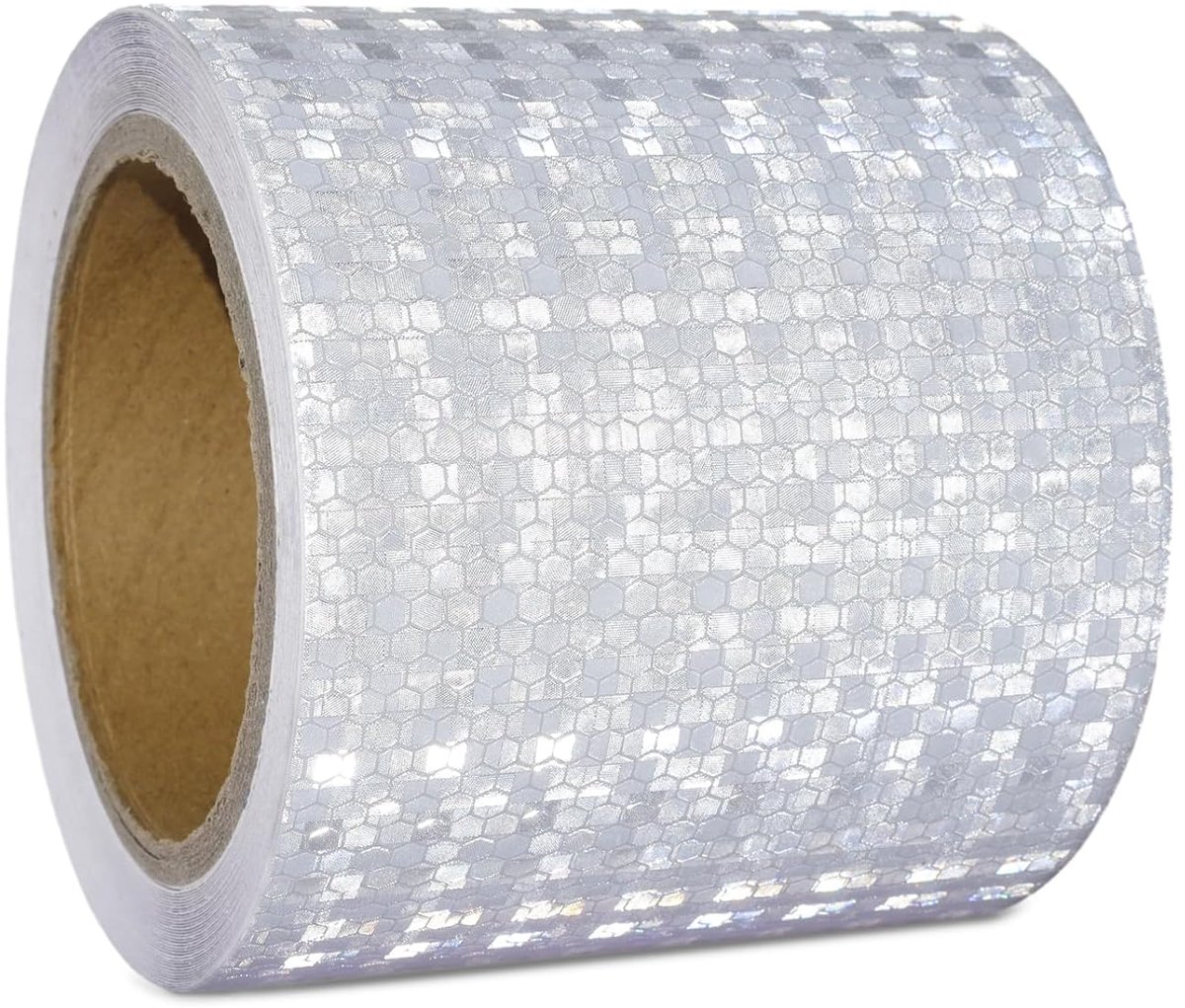 plakband, wit, 10 cm x 10 m, waterdicht, reflecterend plakband, zelfklevend, veiligheidsband, opvallende waarschuwingstape voor voertuigen, auto's, aanhangers, outdoor