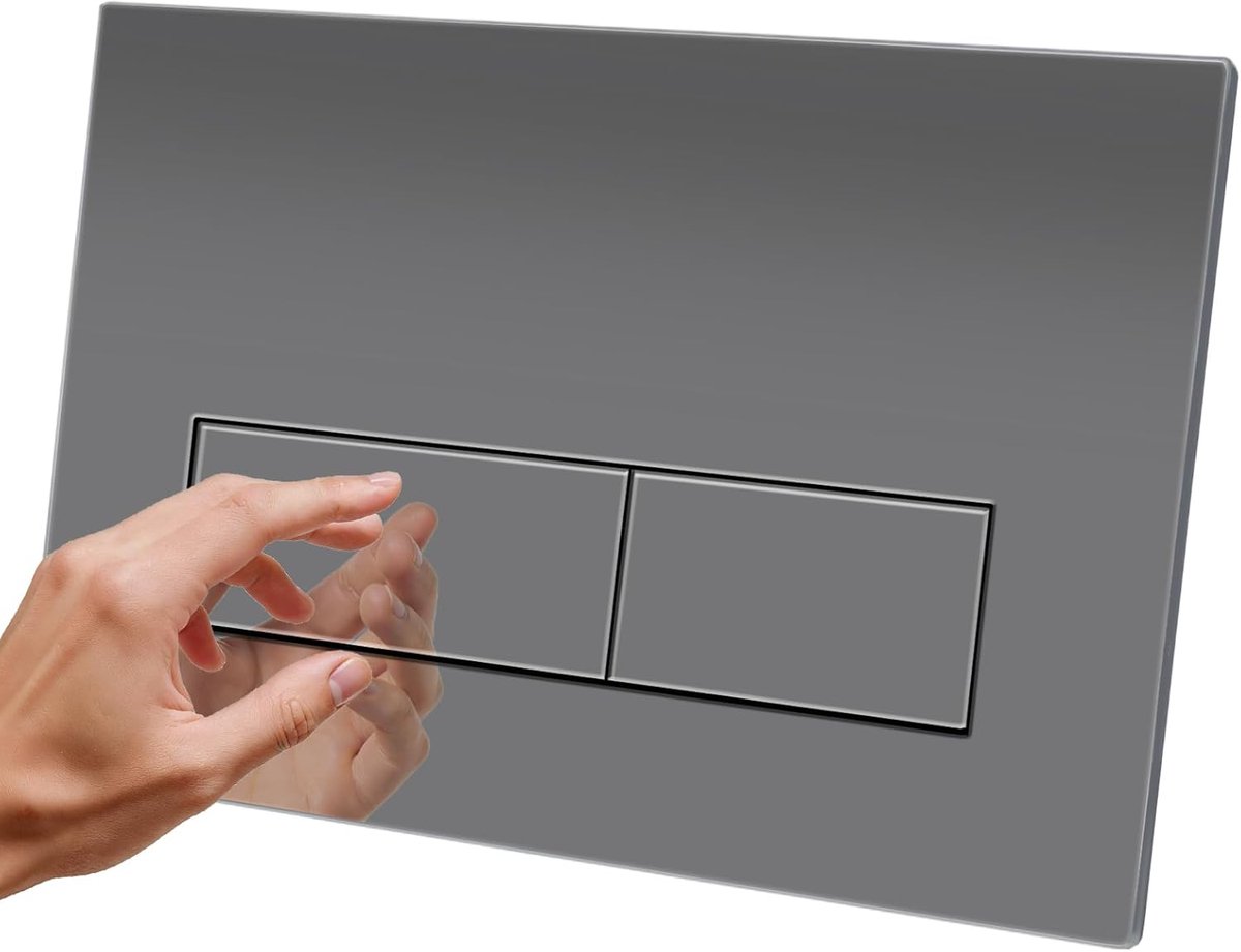 wc-spoelbak, compatibel met Geberit Sigma 01/20/30, UP300 & UP320, dubbele spoeling, bedieningsplaat 245 × 164 mm, met inbouwframe (chroom)