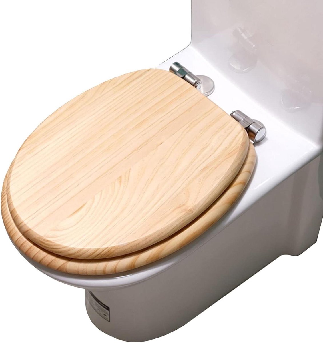 Houten Toiletbril - Toiletdeksel Softclose - Badkamer Verbeteren - Stille Sluiting - Universeel - Houtkleur