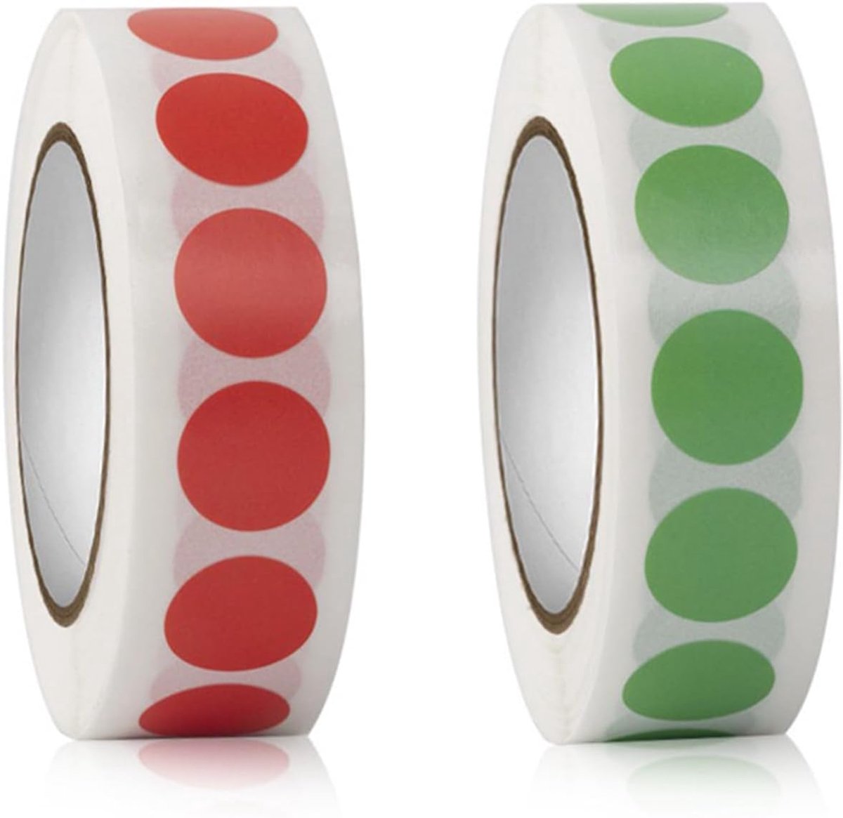 Ronde stickers (2000 stuks), 13 mm ronde stickers, rood x 1000 + groen x 1000, kleurrijke zelfklevende etiketten voor - ShopVlot