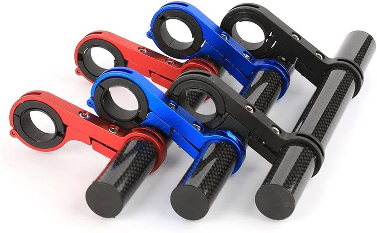 Fietsstuurverlenger - Stuurhouder Extender - Fietsaccessoires Monteren - Koolstofvezel Aluminiumlegering - 26 x 12 x 3 cm - Blauw
