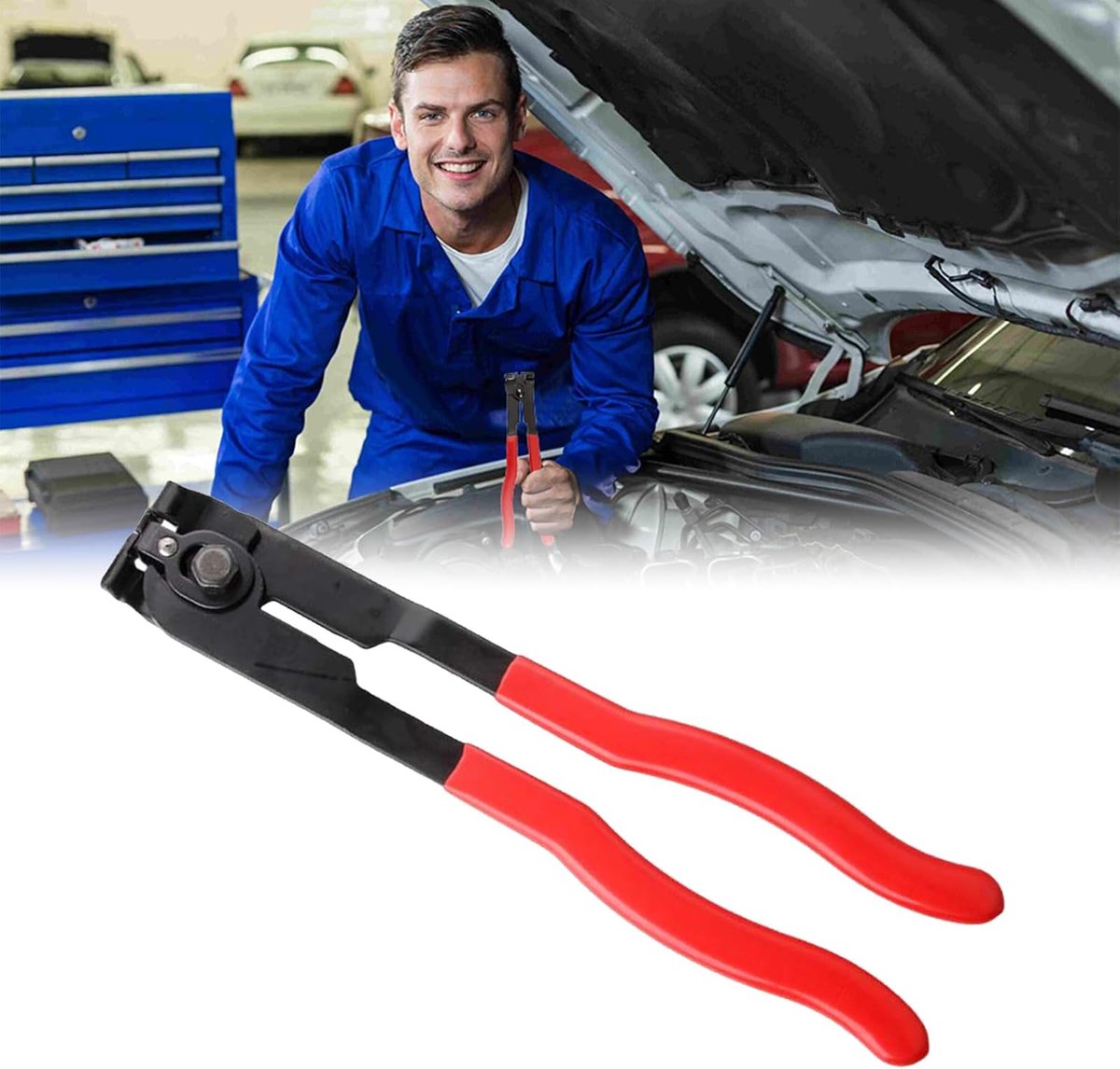 SnelShoppen - Slangklem Pliers, Slangklem Tang met Rechte Nek, Tang voor Draagbare Slangklemmen (Rood) van Hoogwaardige Staal