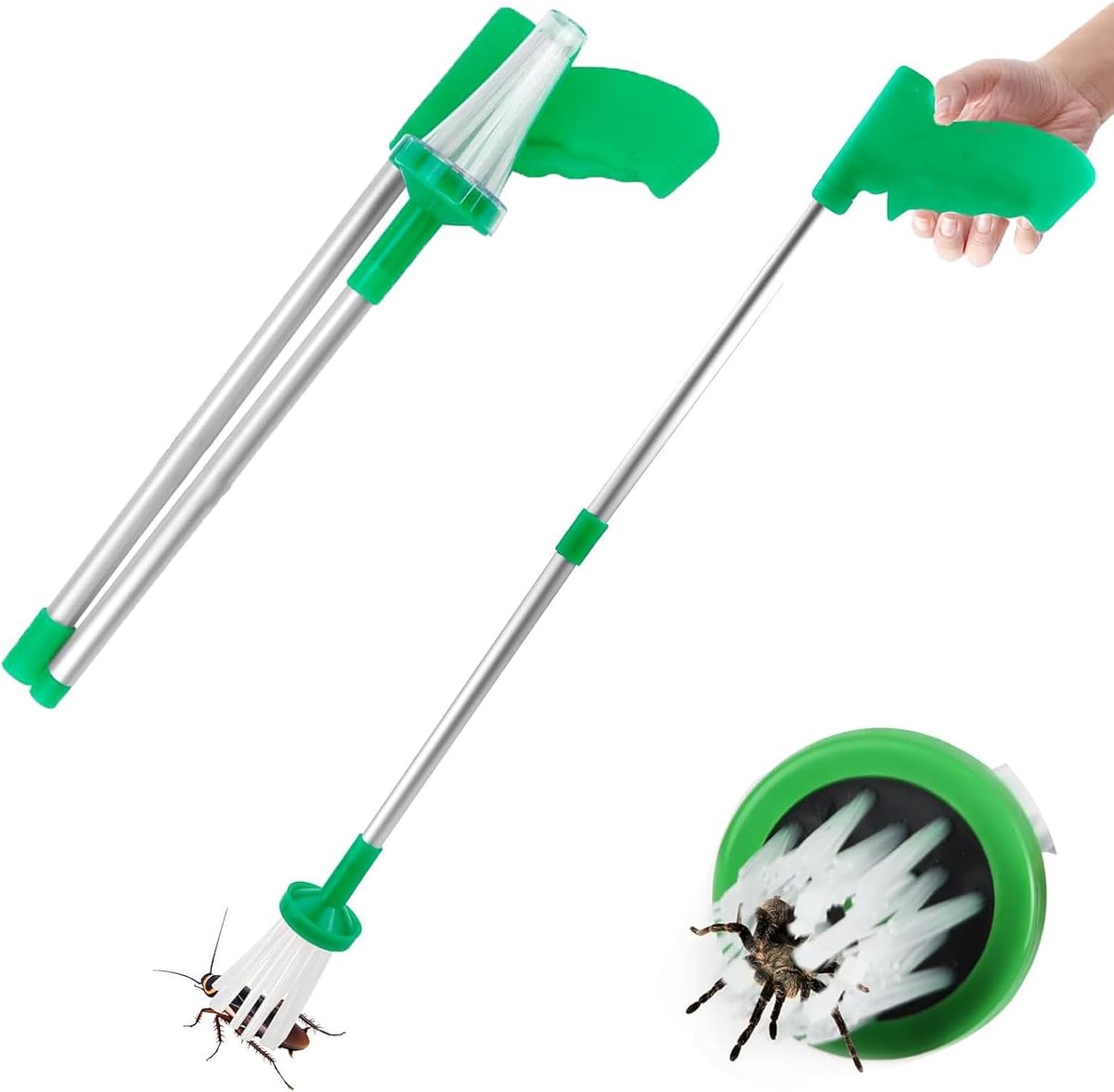 SnelShoppen - Spider Catcher Extra Lang 83 cm, Opvouwbare Insectenvanger met Lange Handgreep, Veilig Spinnen Vangen en Vrijlaten, Ideaal voor Kruideni