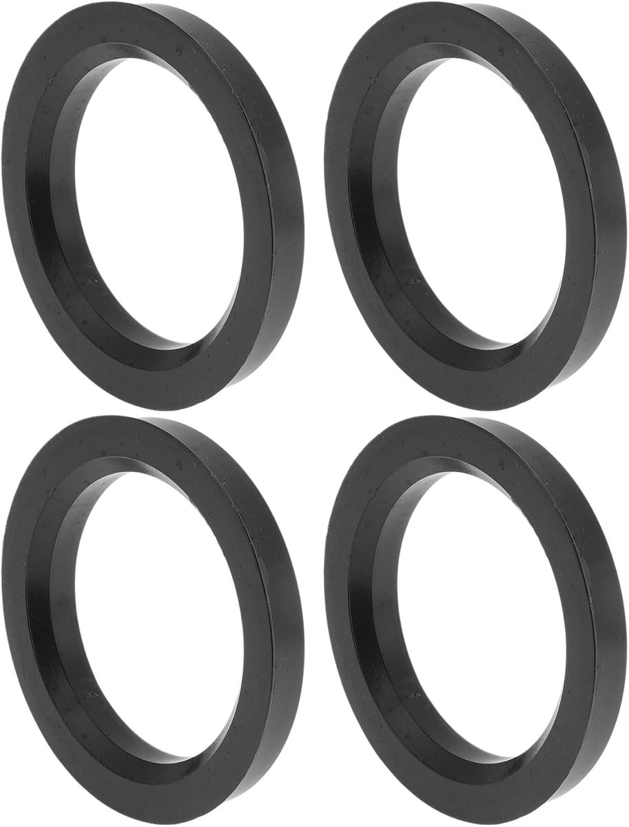SnelShoppen - 76.1mm tot 56.6mm Auto Wiel Hub Centric Ringen Zwart Polycarbonaat Schokabsorberende Kraagadapterringen - 4 Stuks