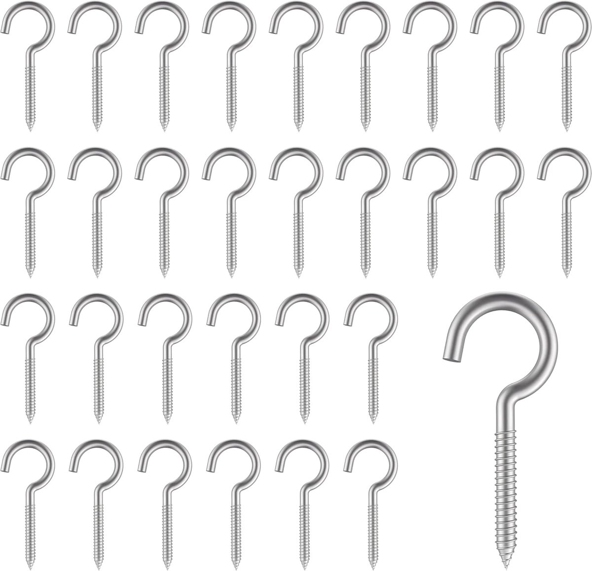 Screw Hooks 50mm - Gegalvaniseerd - Sterk en duurzaam - Ideaal voor haken - ShopVlot