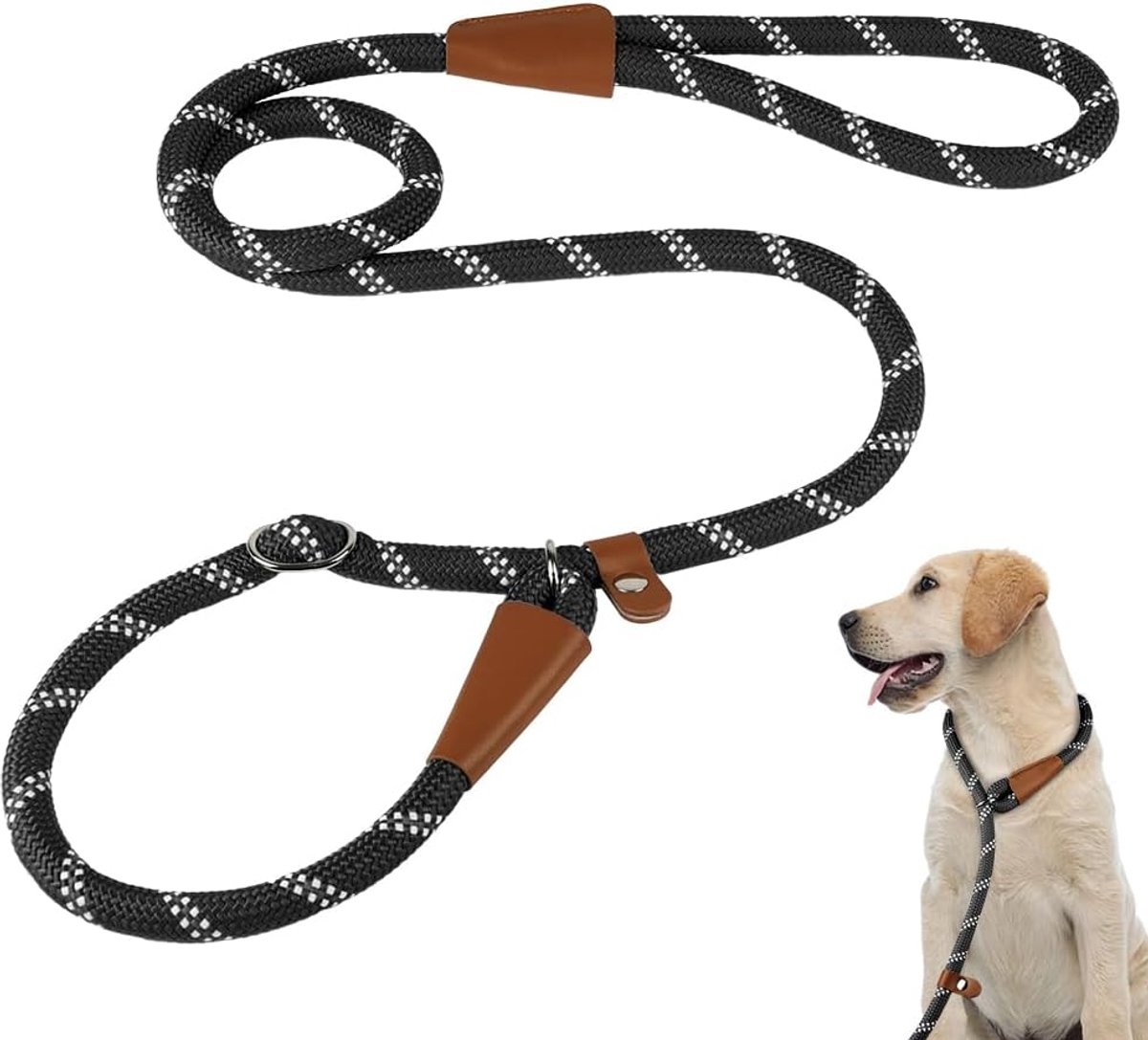 SnelShoppen - Verstelbare Hondenlijn voor Puppy’s, Kleine, Middelgrote en Grote Honden, Reflecterende Kattenlijn van Nylon voor Training, Buiten, Hard