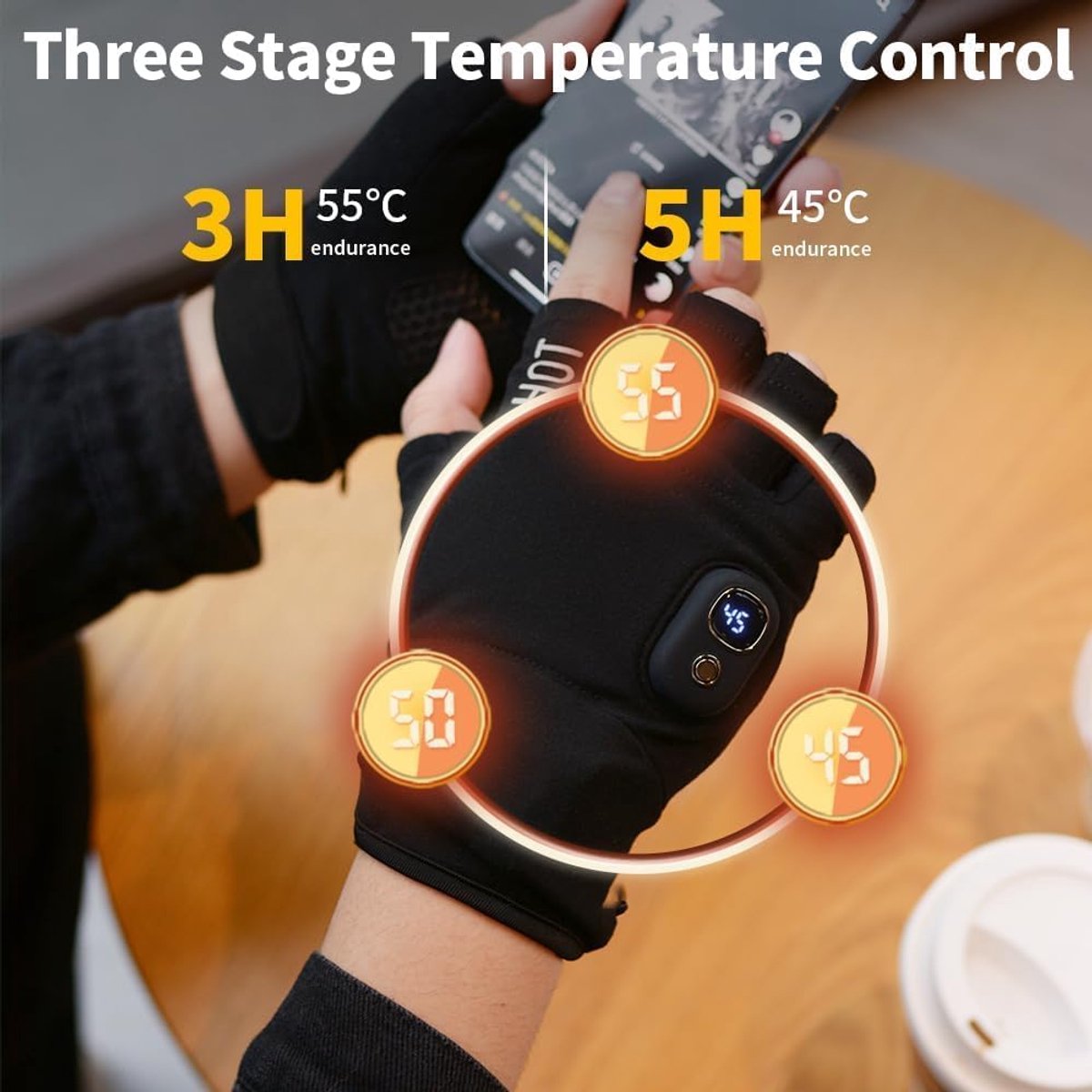 SnelShoppen - Verwarmde Handschoenen voor Dames en Heren, USB Oplaadbare Handwarmers, Winter Motorrijhandschoenen, Ideaal voor Skiën, Snowboarden, Fie