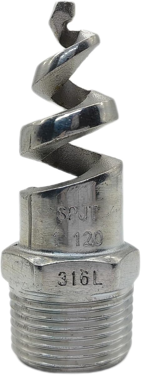 SnelShoppen - Draad Male Spiral Cone Spray Nozzles 316 RVS Volle Kegel Spray Nozzle Voor Gas Koeling, Schoonmaken, Wassen (Zilver, 1 inch)