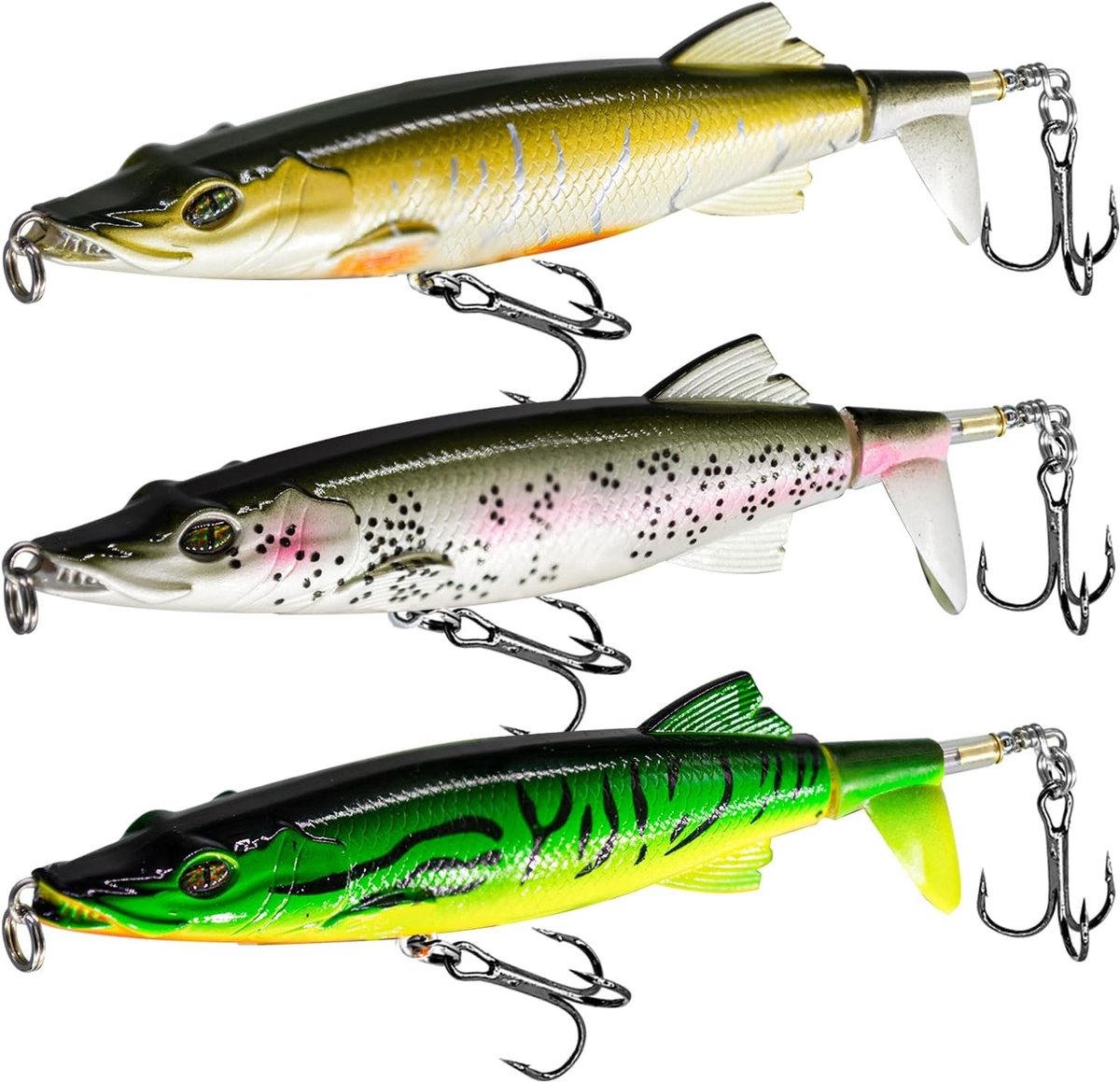 SnelShoppen - Whopper Plopper 13 cm / 16 g Oppervlakte Aas met Propellerstaart voor Baars, Meerval en Snoek, Geschikt voor Zoet- en Zoutwater