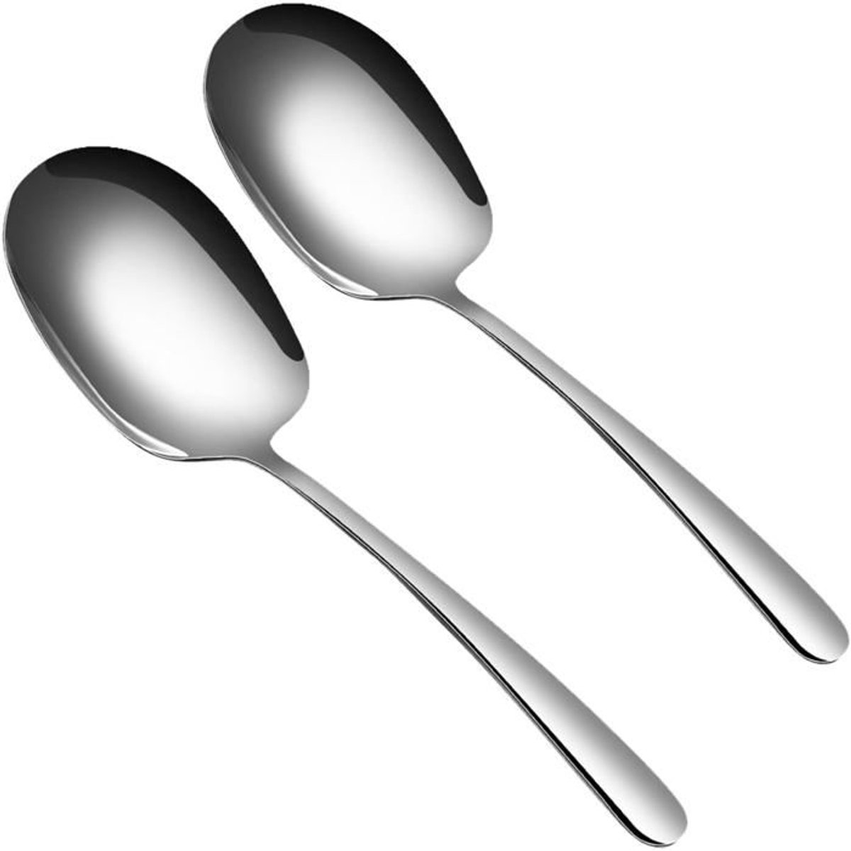 LISM-Twee grote roestvrijstalen lepels, geschikt voor buffetten/diners/banketten, gemakkelijk schoon te maken.