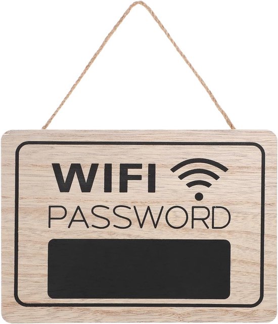 SnelShoppen - Wifi Wachtwoord Label Houten Decoratie Voor Thuis - Unieke Interieur Decoratie Met Wifi Informatie - Ideaal Voor Gasten, Feestelijke Gel