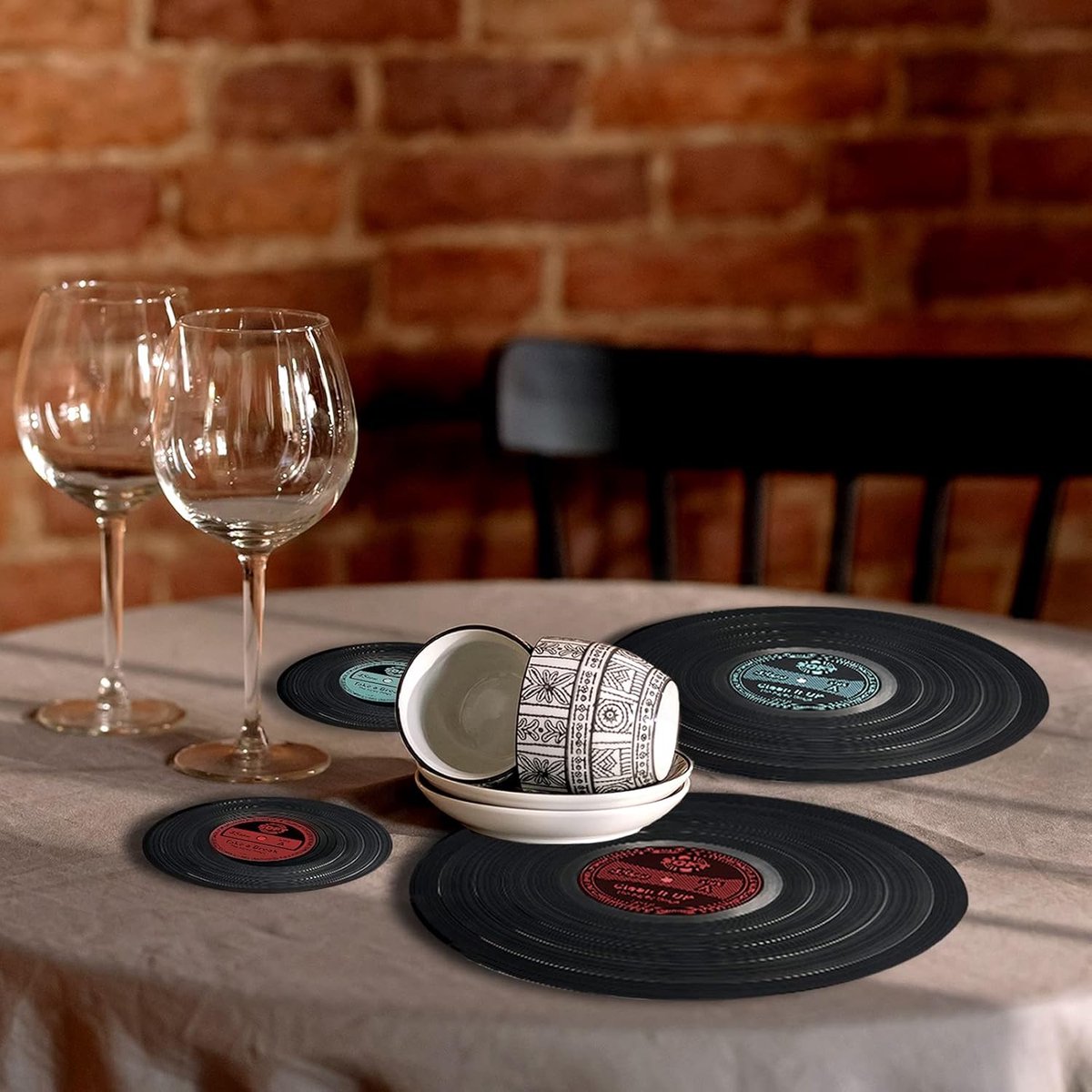 Vinyl Placemats en Coasters Set - Ronde Vinyl Onderzetters - Wasbaar en Hittebestendig - Voor Thuis en Restaurant - ShopVlot