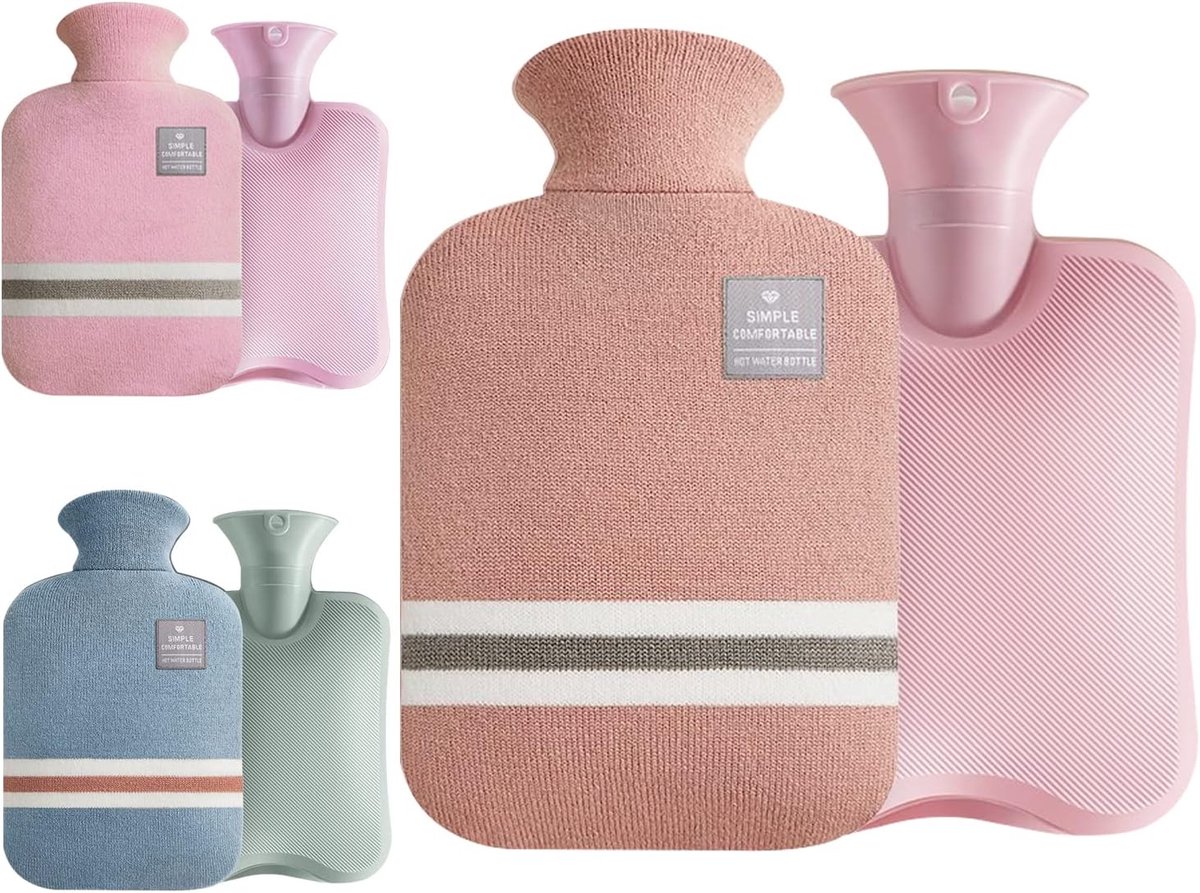 Warmwaterzak 1,8 liter - bruin met zacht deksel - veilig en duurzaam - ideale bescherming tegen kou - ShopVlot