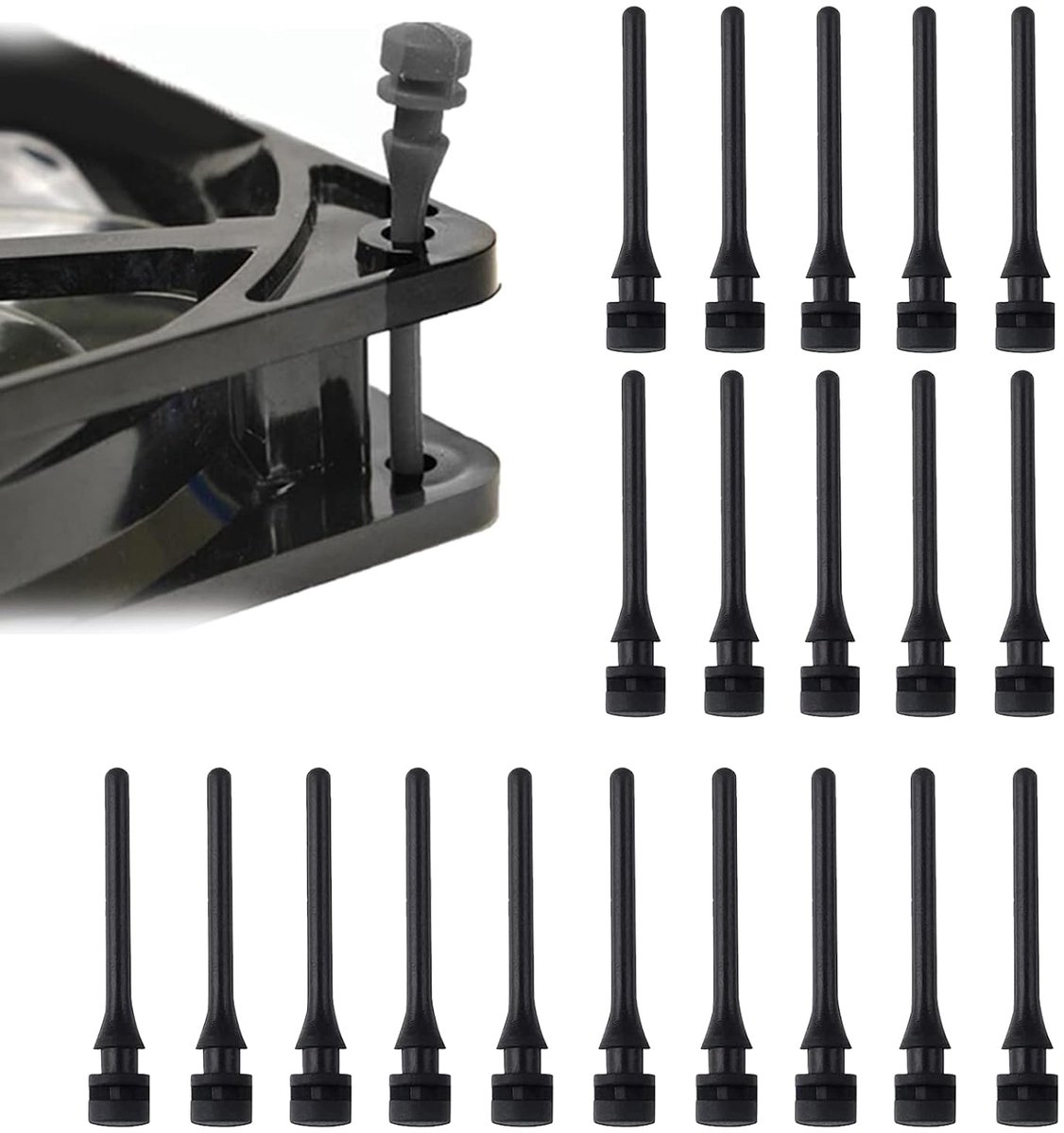 Anti-vibratie rubber bevestigingen - 20 stuks silicone rubber pinnen - Vermindert resonantie - ShopVlot